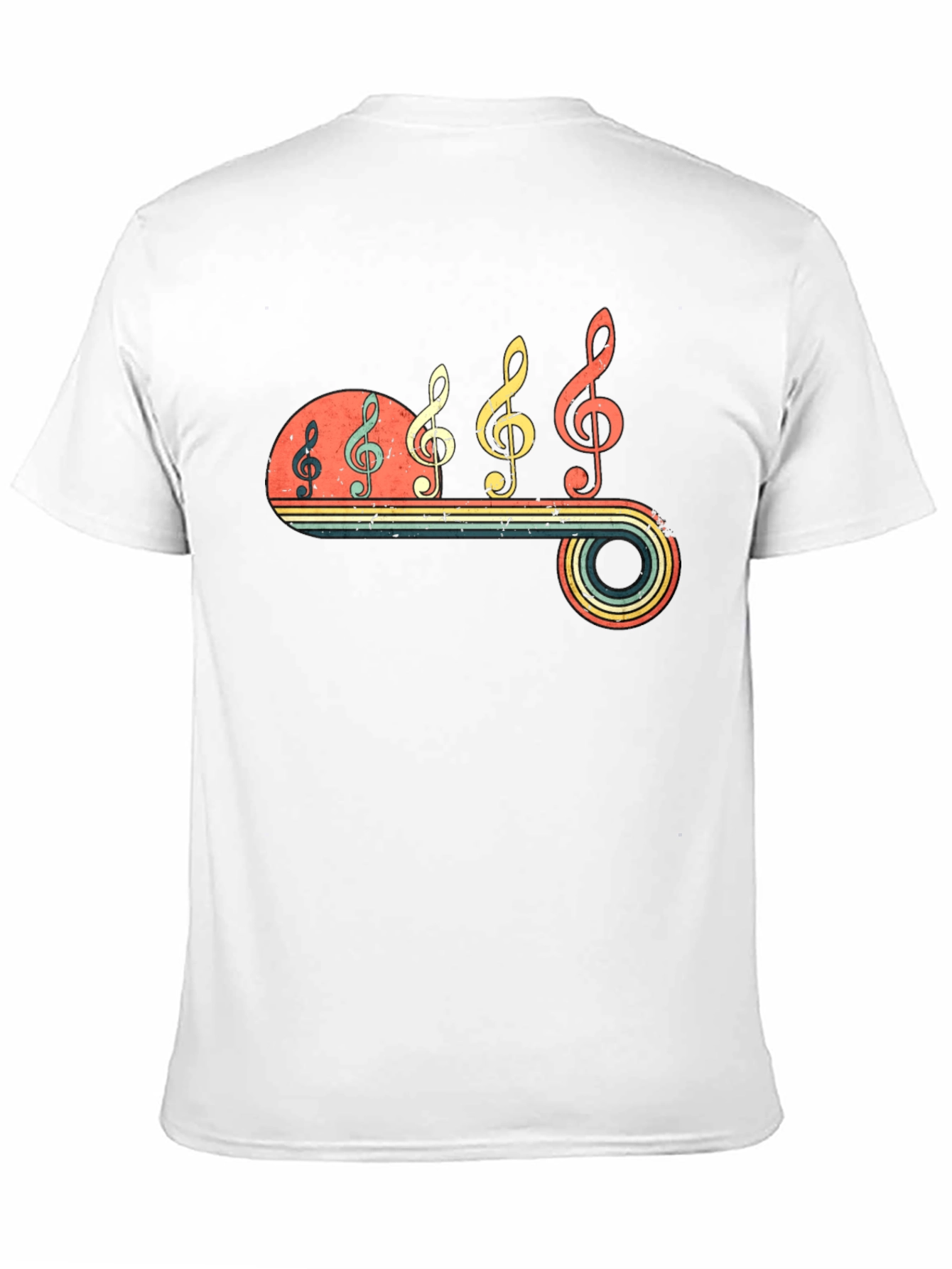 Black Retro Music Note T-Shirt view 11
