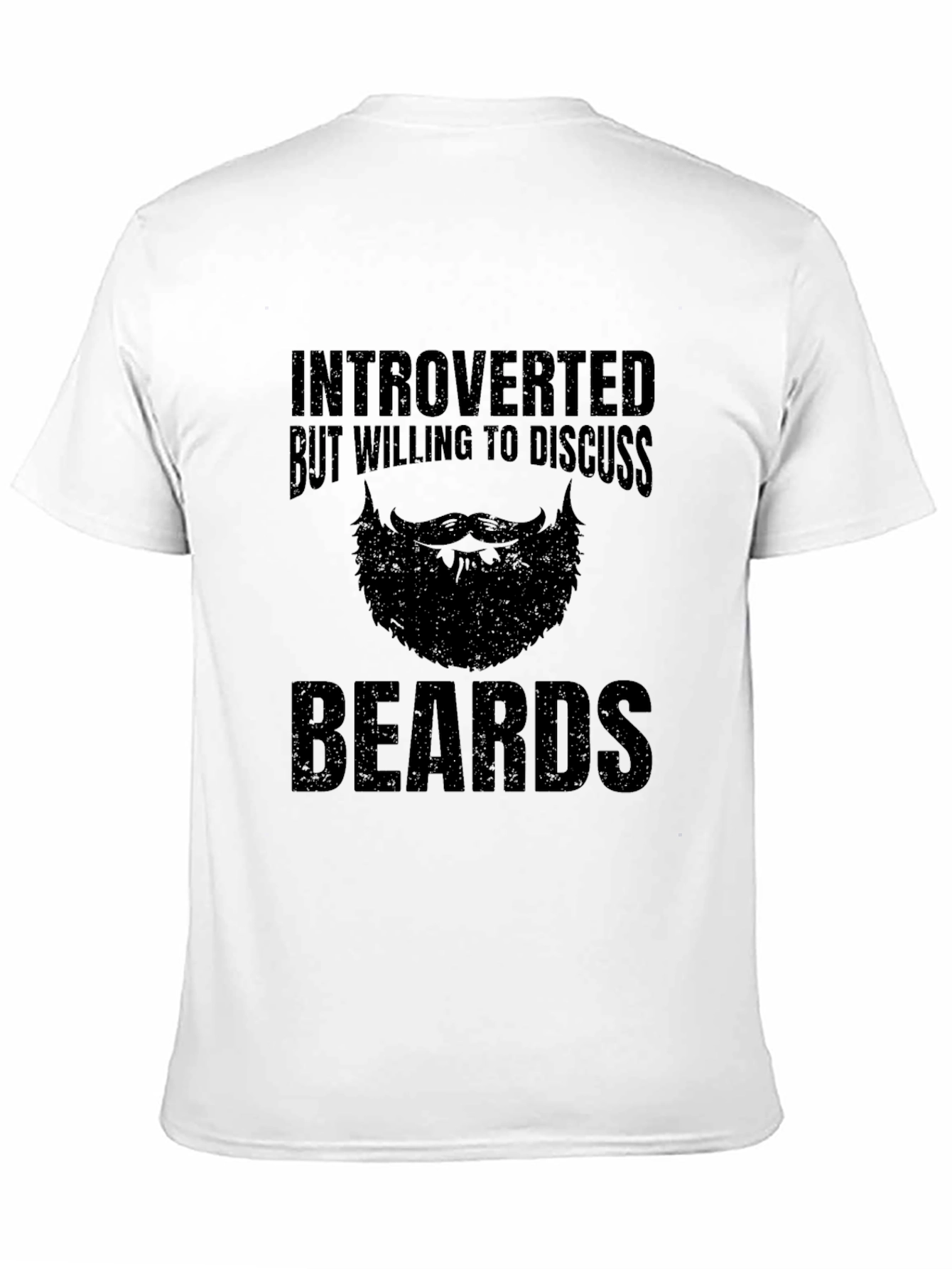 Black Introverted Beards T-Shirt - Black Novelty Tee view 11