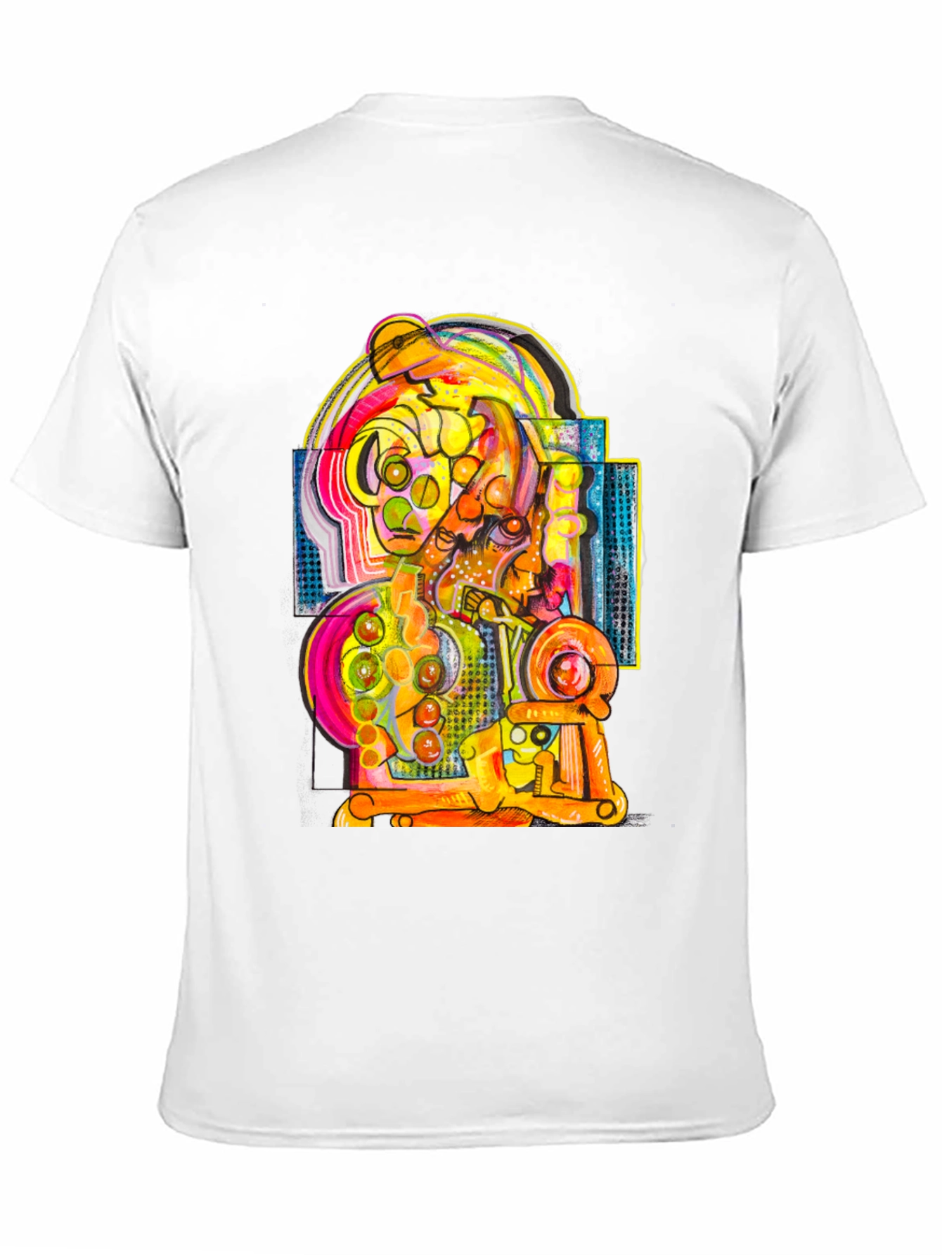 Black Abstract Art Graphic Tee - Unique Design, Black Cotton T-Shirt view 11