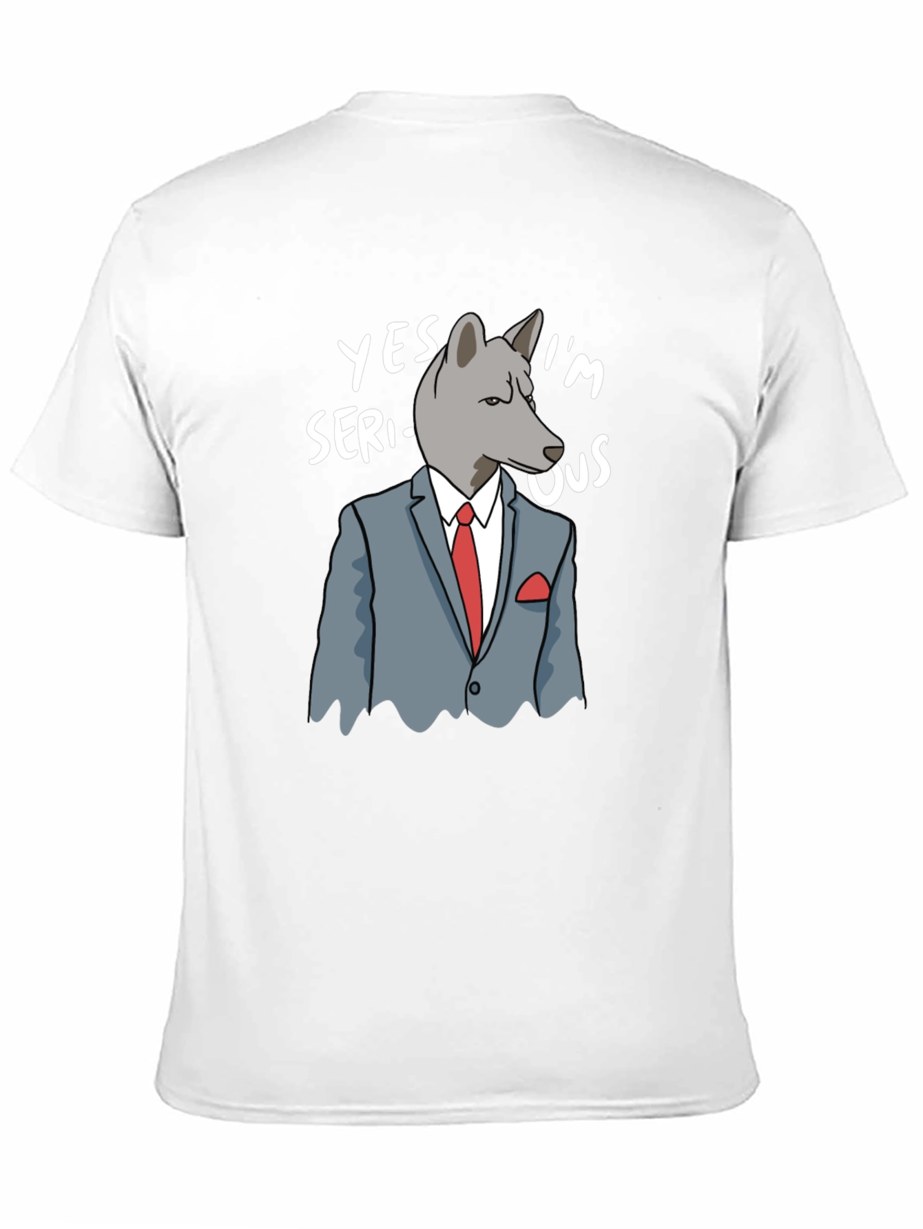 Black Serious Wolf Graphic T-Shirt - Funny Animal Tee view 11