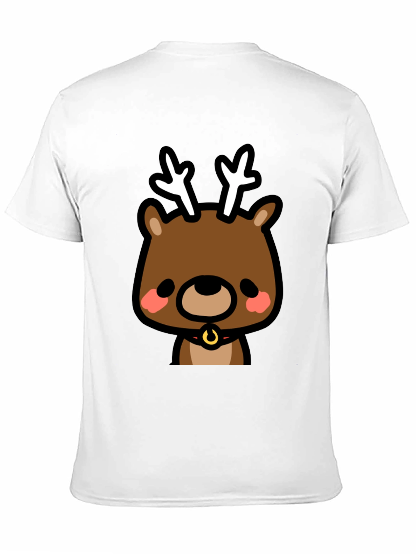 Black Cute Reindeer Graphic Black T-Shirt view 11