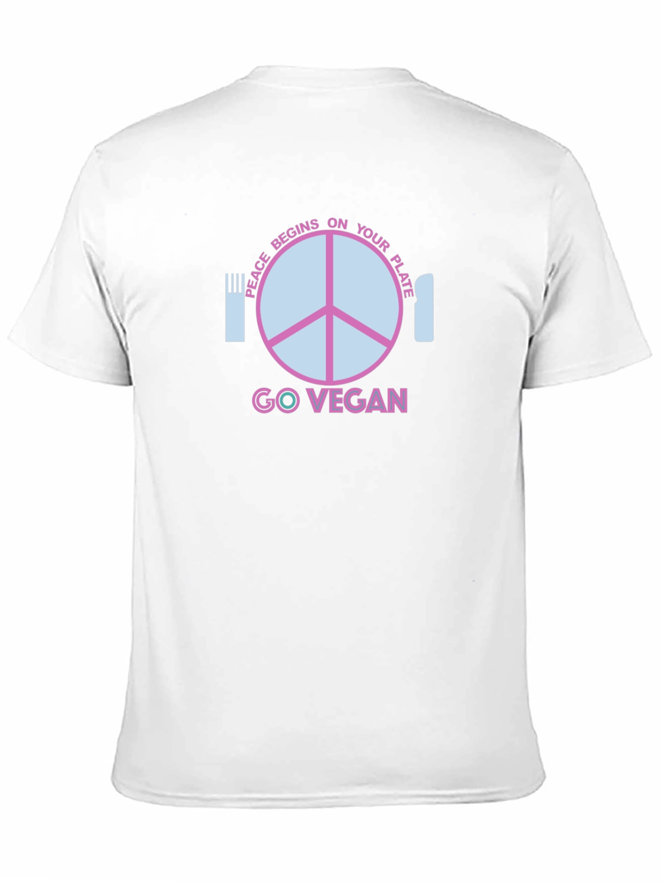 Black Go Vegan T-Shirt - Peace Begins On Your Plate view 11