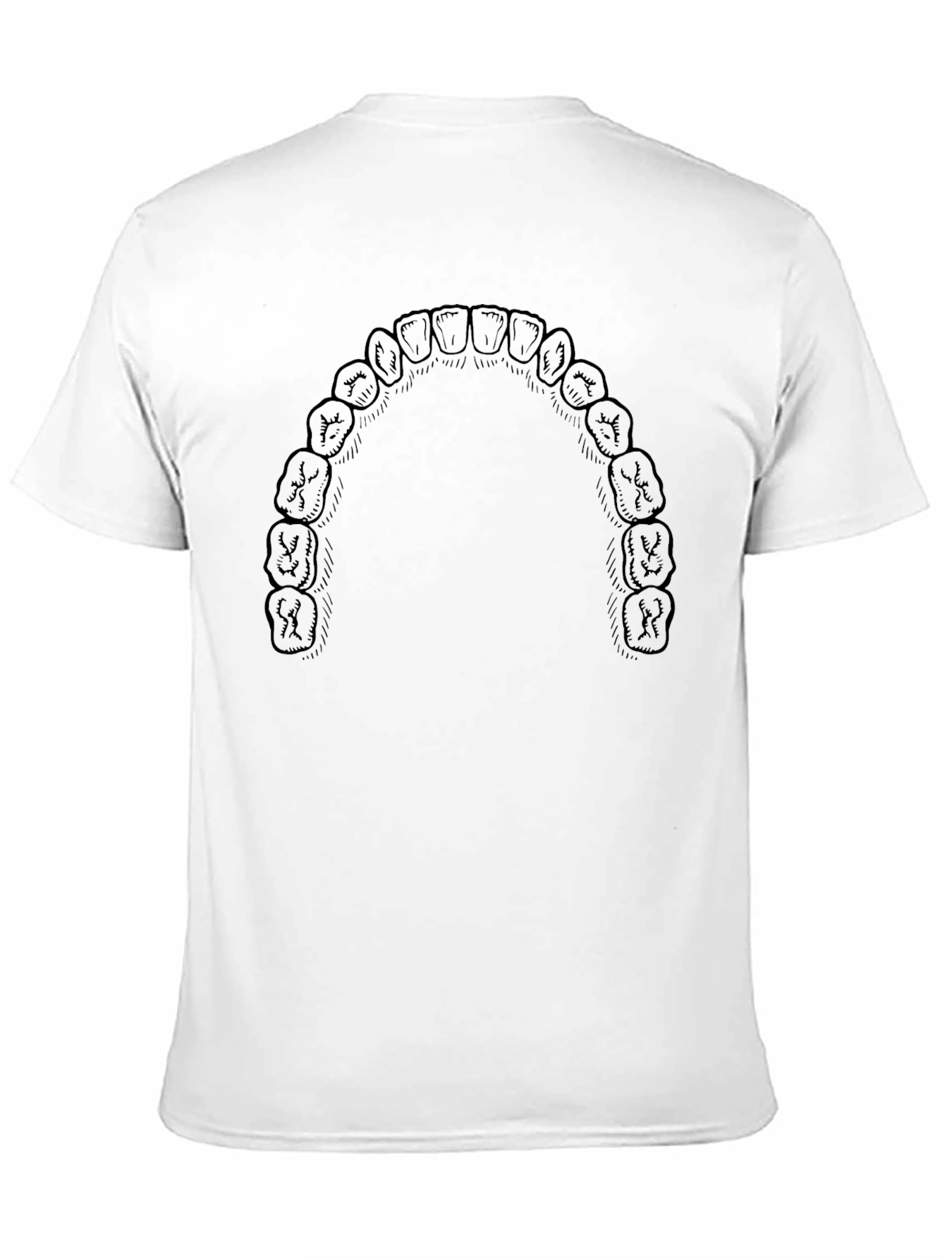 Human Teeth Graphic Print Black T-Shirt - 11