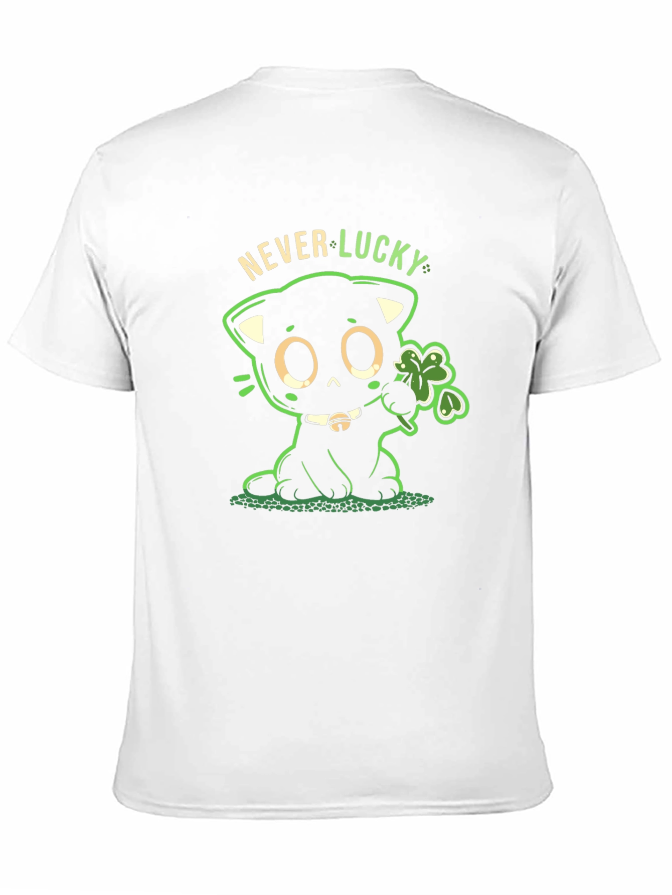 Black Never Lucky Black Cat St. Patrick's Day T-Shirt view 11