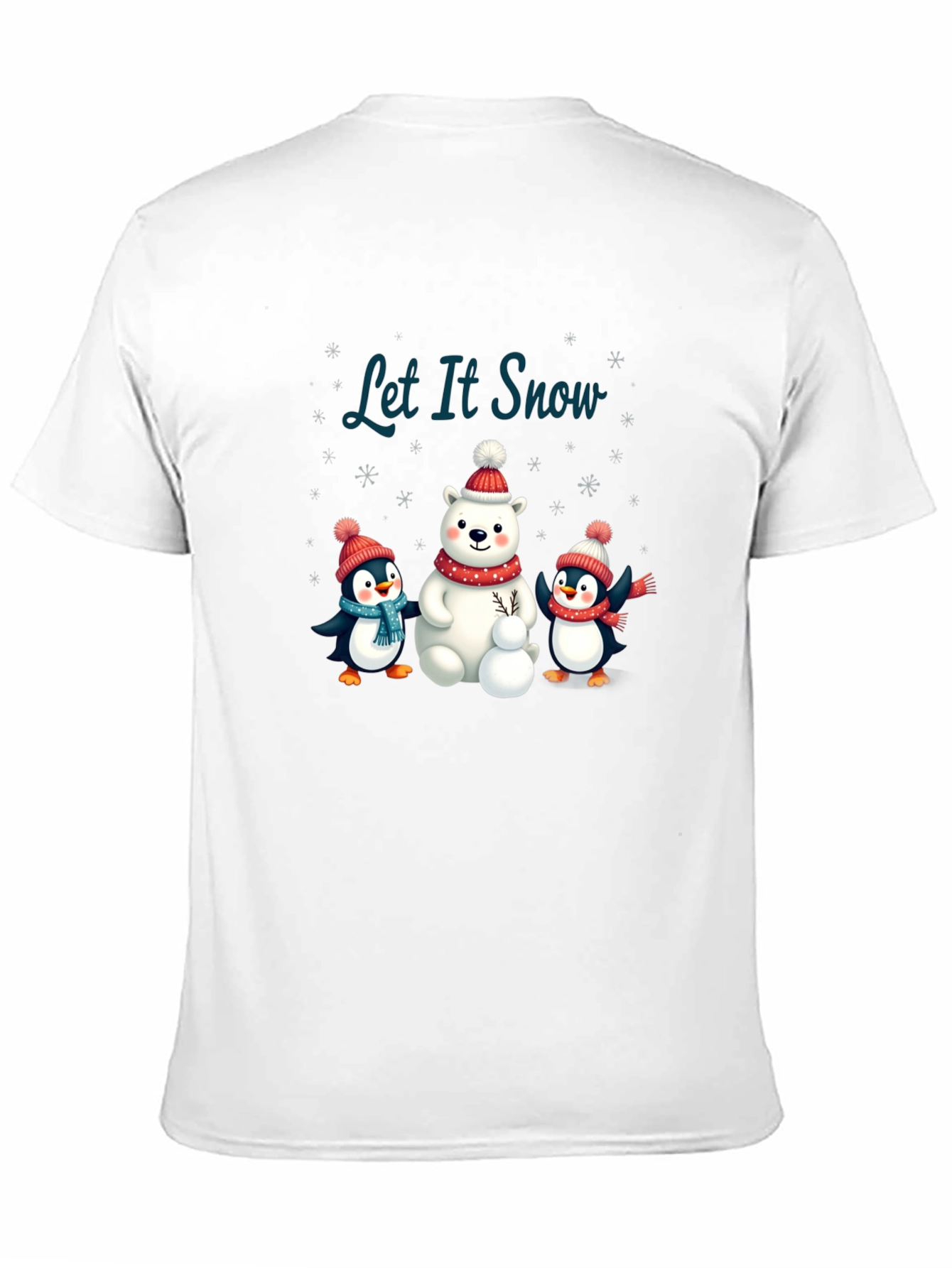 Black Festive Winter Graphic Tee - Let It Snow! view 11