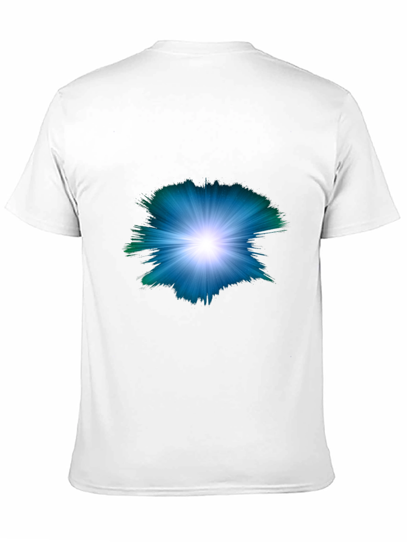 Black Men's Black T-shirt with Abstract Light Burst Design view 11