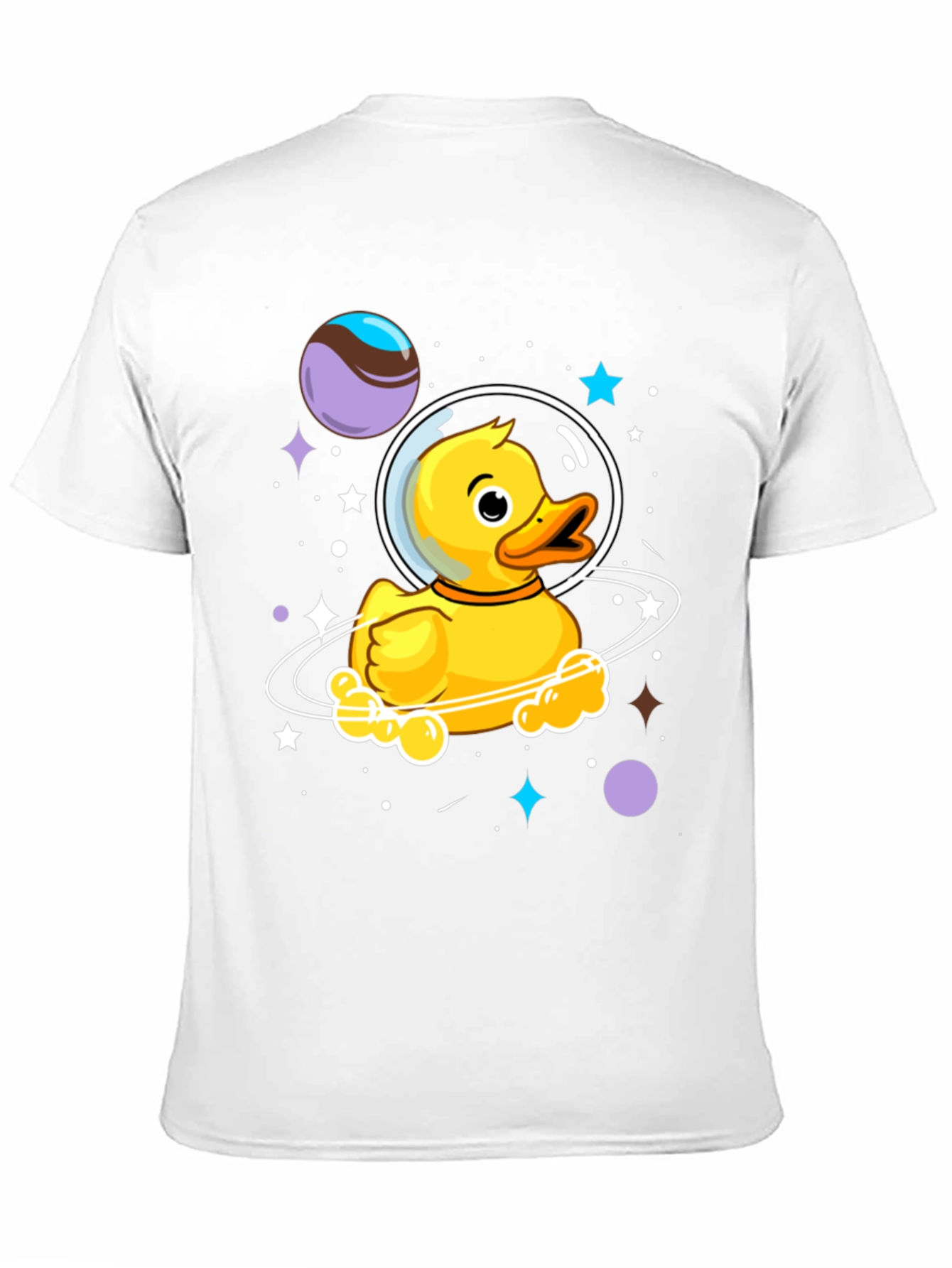 Black Space Duckling T-Shirt - Men's Black Graphic Tee view 11