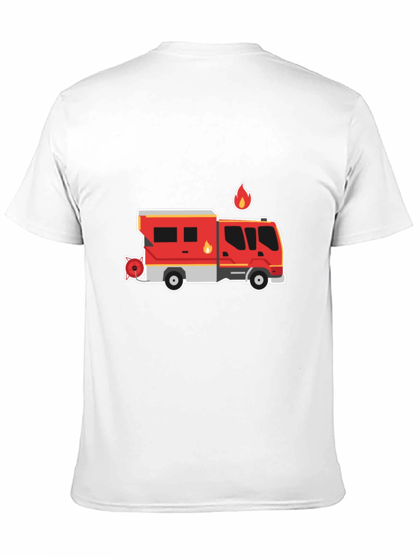 Black Fire Truck Graphic Tee - Black Cotton T-Shirt view 11