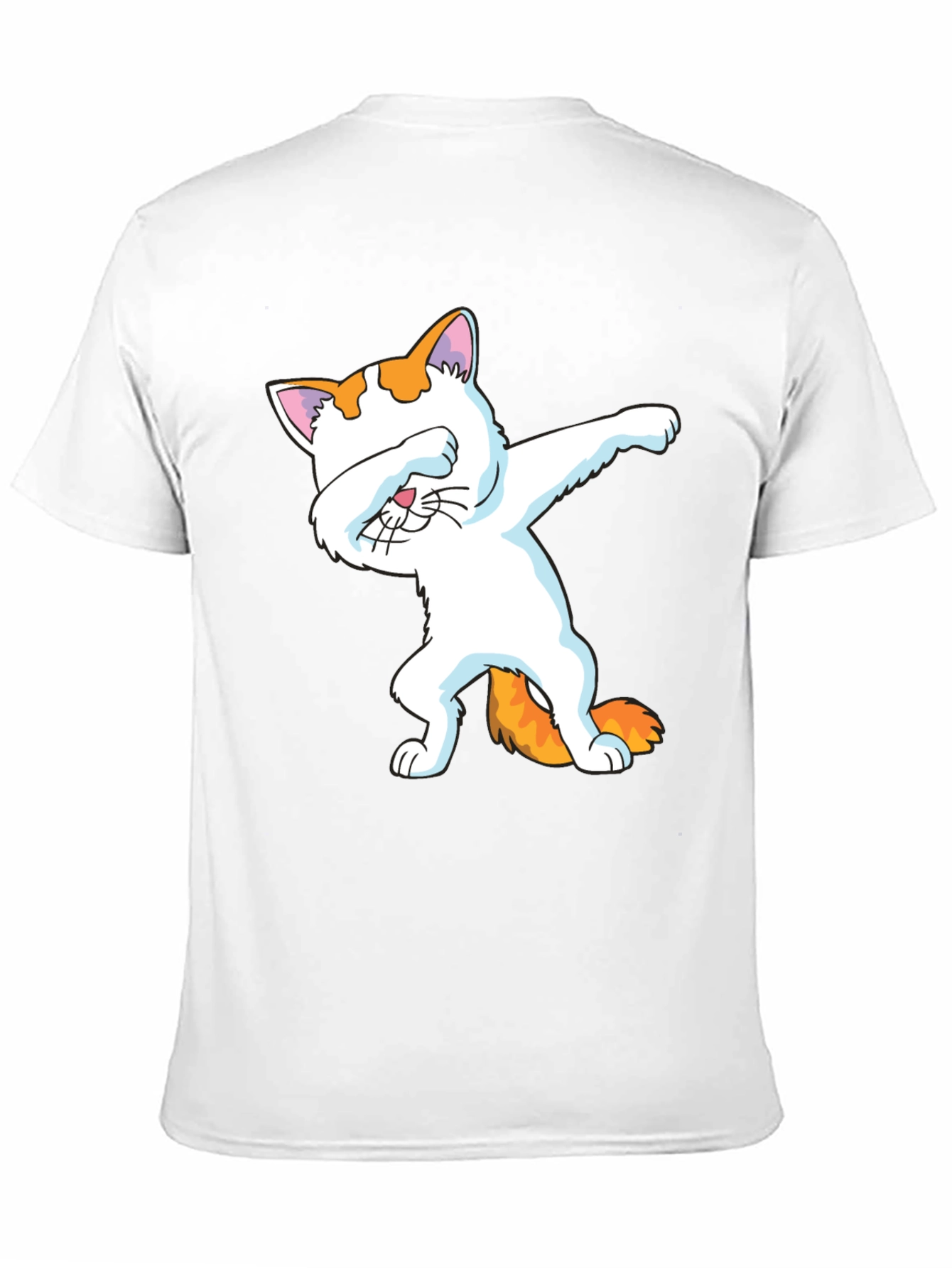 Black Dabbing Cat Graphic Tee - Black Cotton Shirt view 11