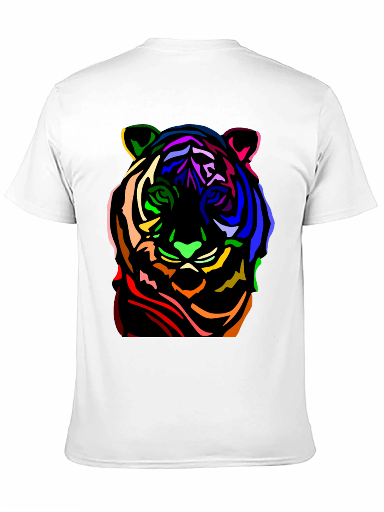 Black Colorful Tiger Graphic Black T-Shirt view 11