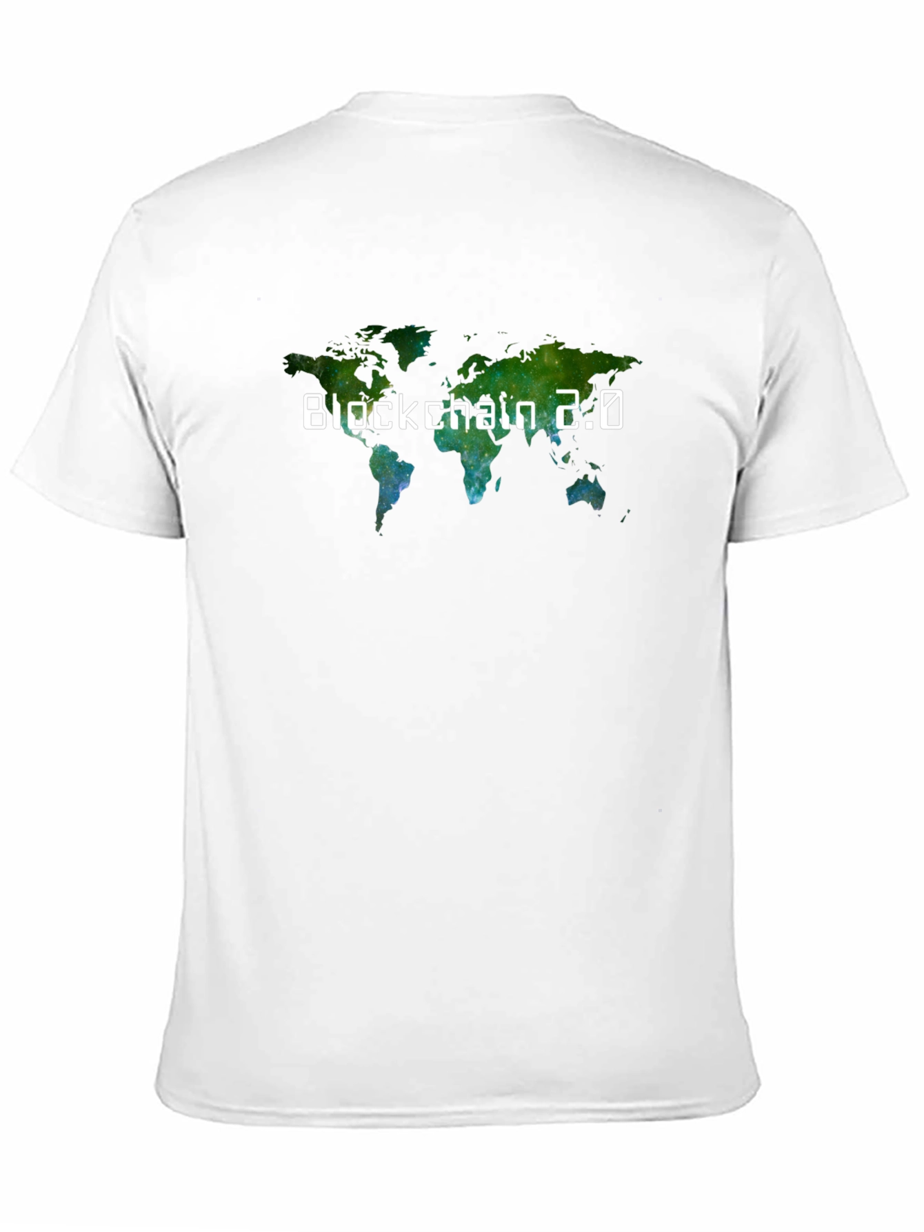 Black Blockchain 2.0 World Map T-Shirt - Black view 11