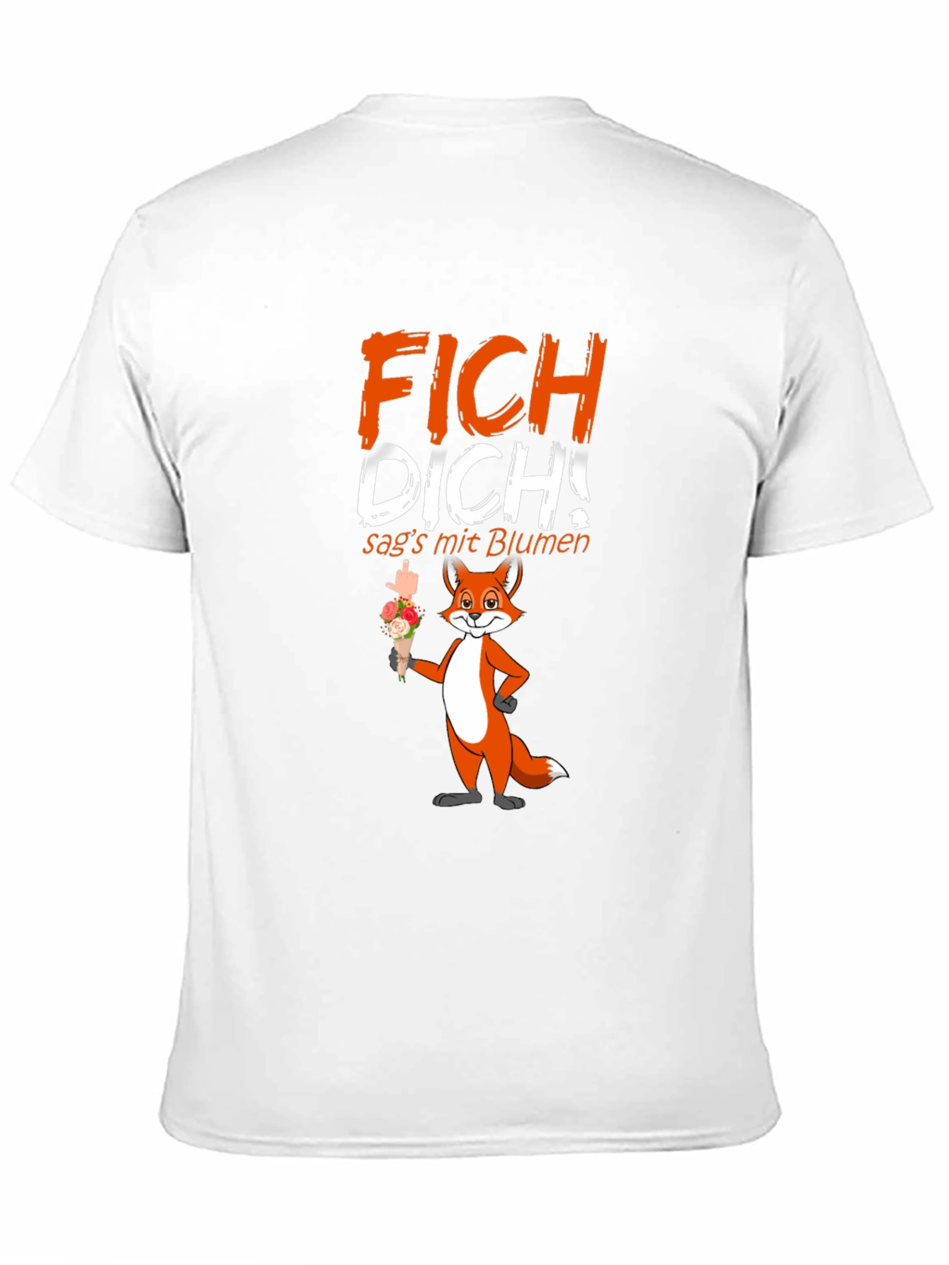 Black FICH DICH! Fox Graphic T-Shirt - Funny Offensive Humor view 11