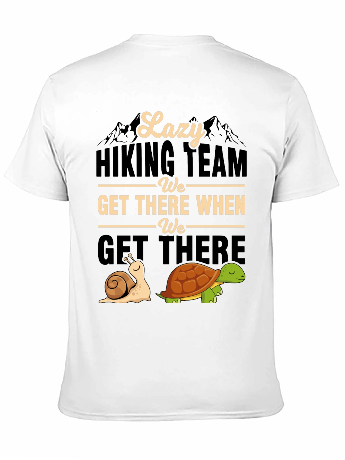 Black Lazy Hiking Team T-Shirt Funny Snail & Turtle Tee view 11
