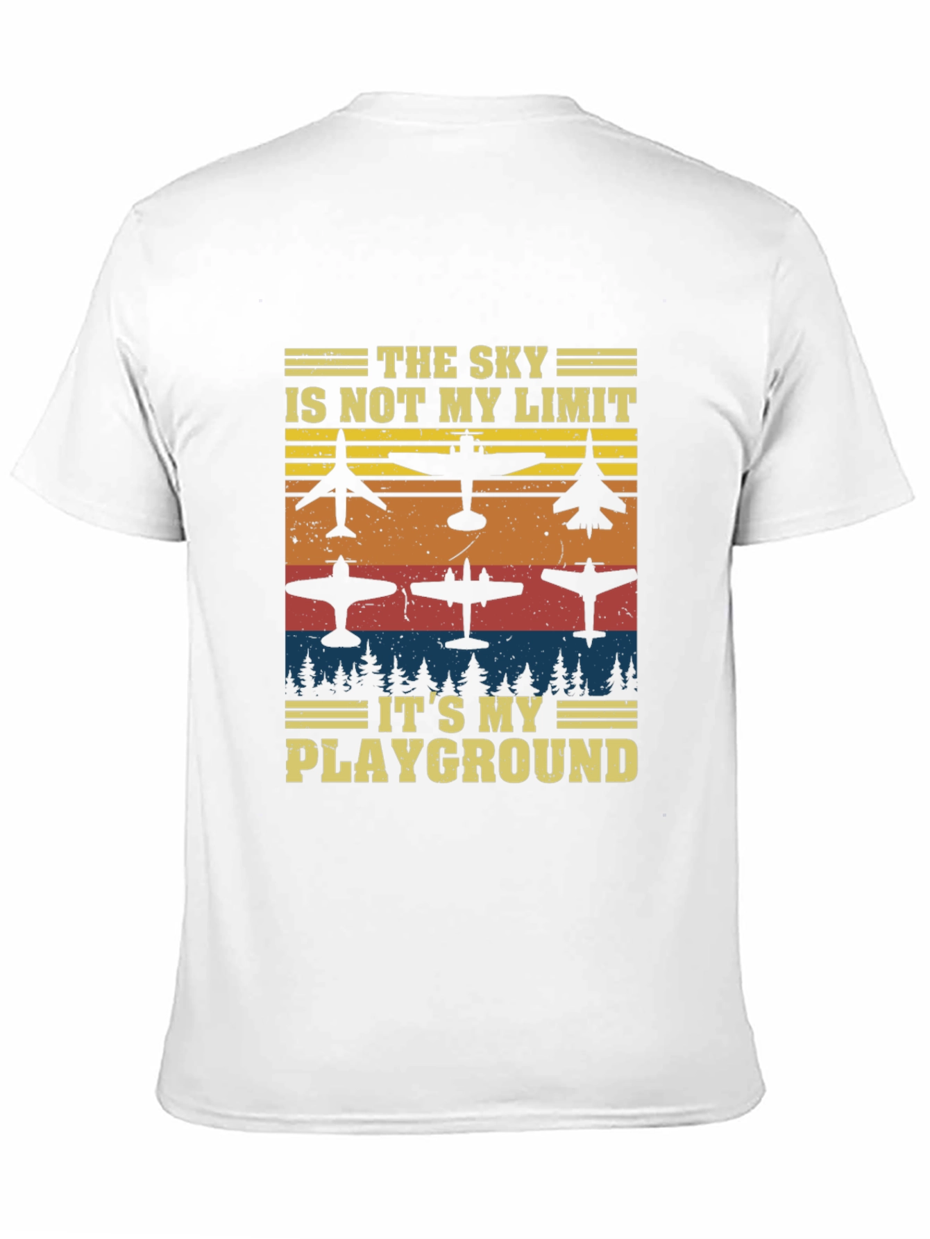 Black The Sky is My Playground Airplane T-Shirt view 11