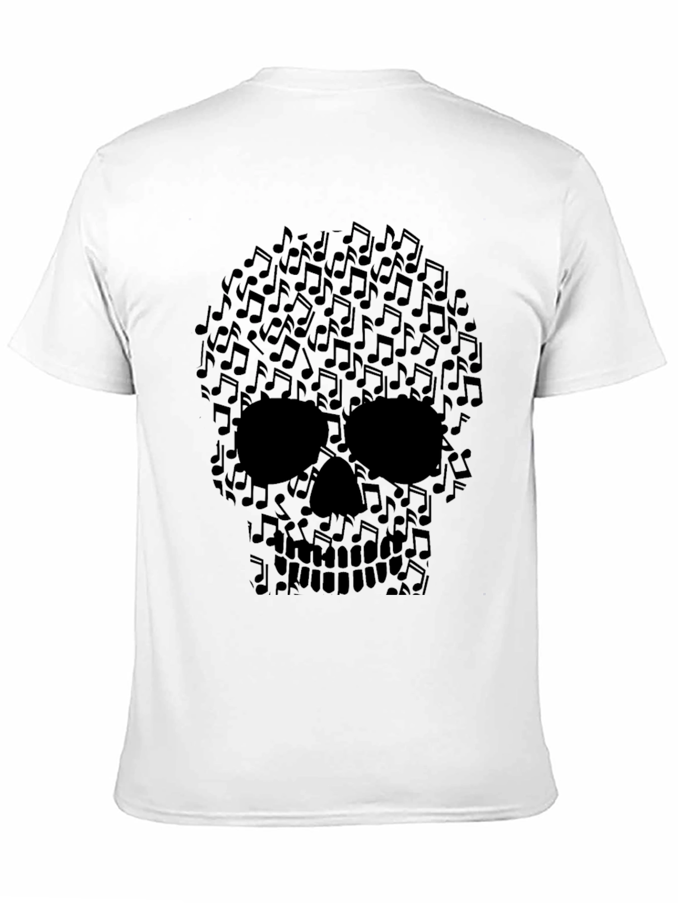 Black Musical Skull Graphic Tee - Rocker Style Shirt view 11