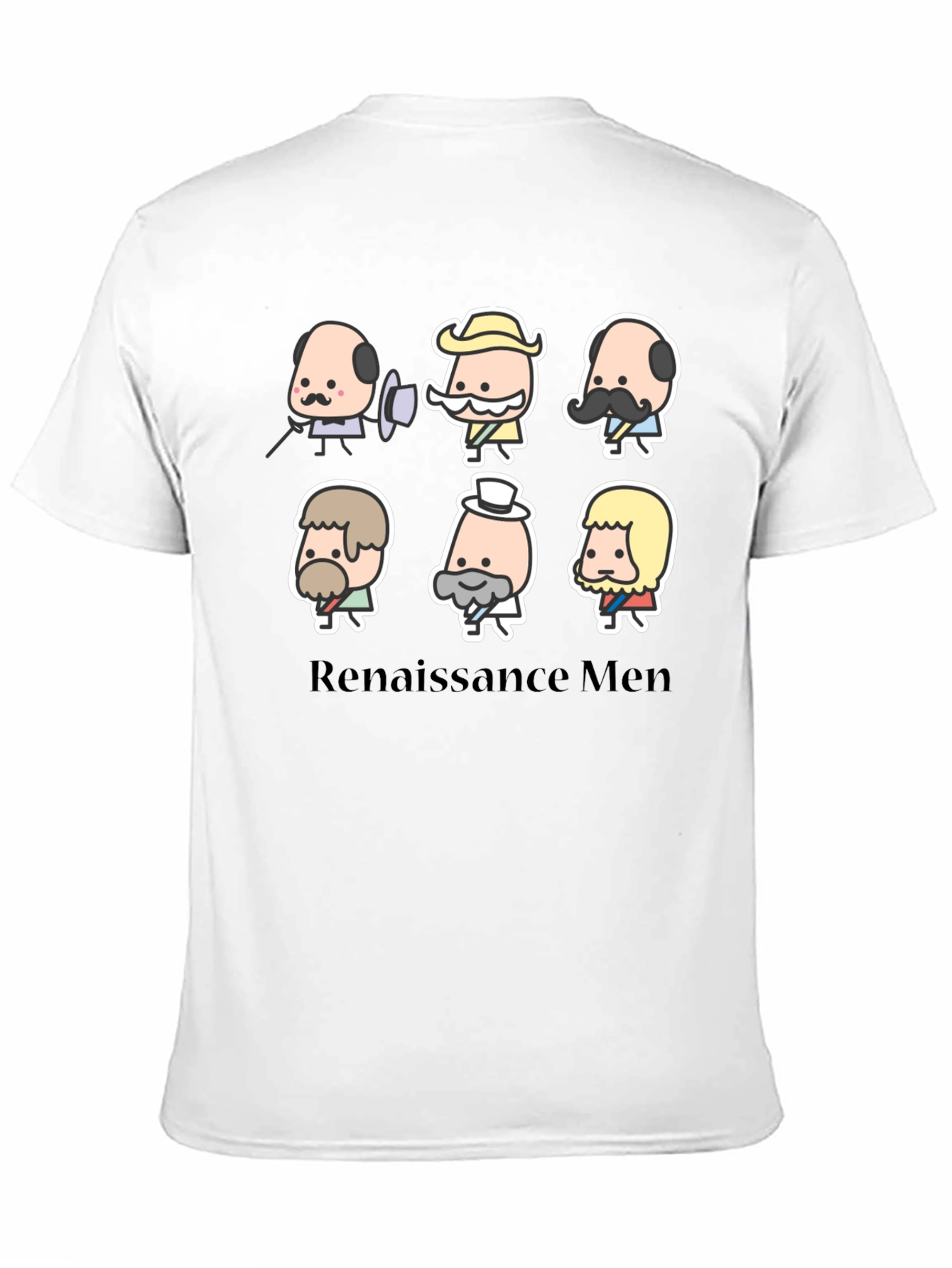Black Renaissance Men Cartoon T-Shirt - Black view 11