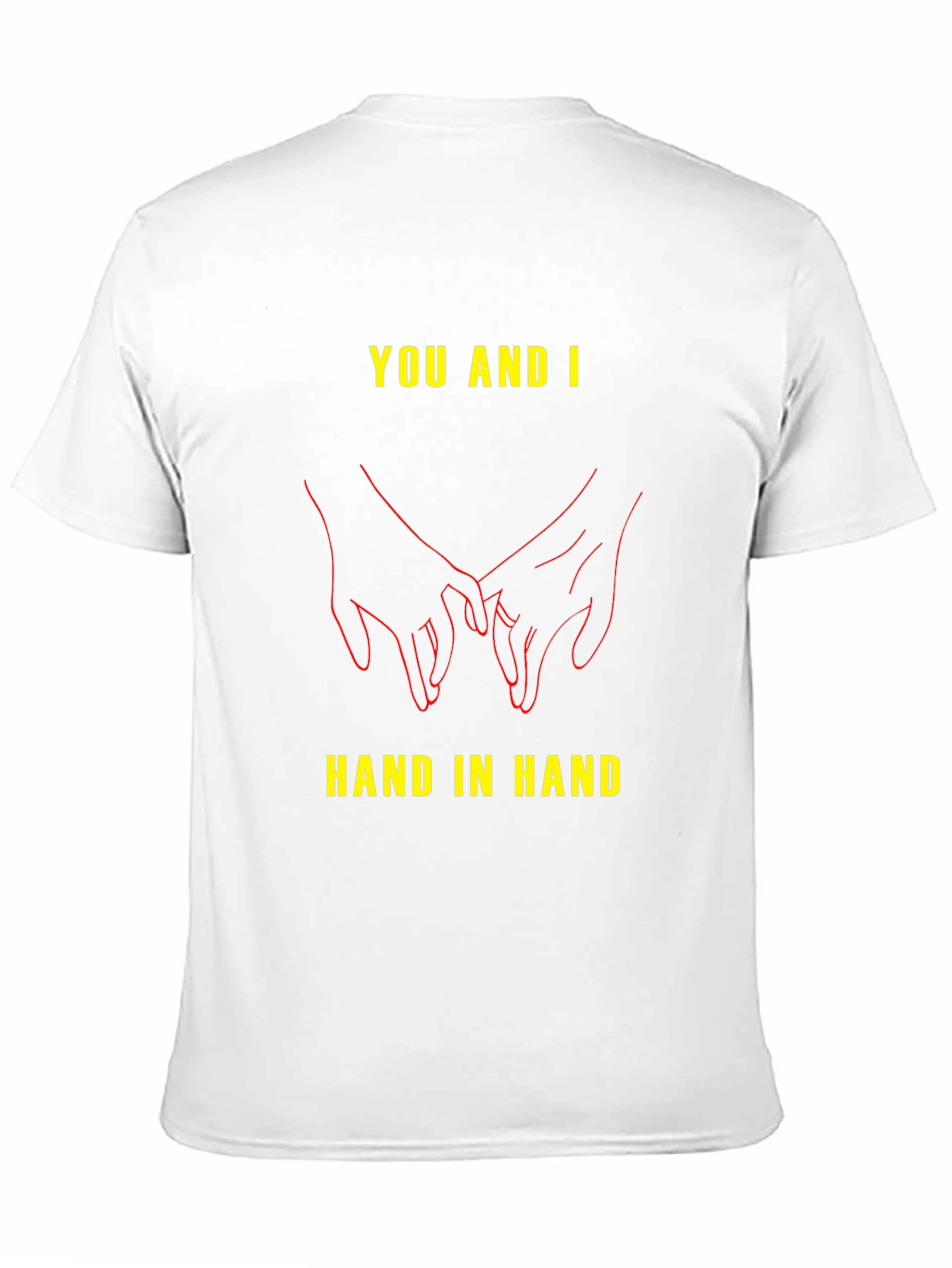 Black You and I Hand in Hand Graphic Tee - Black Unisex Shirt view 11
