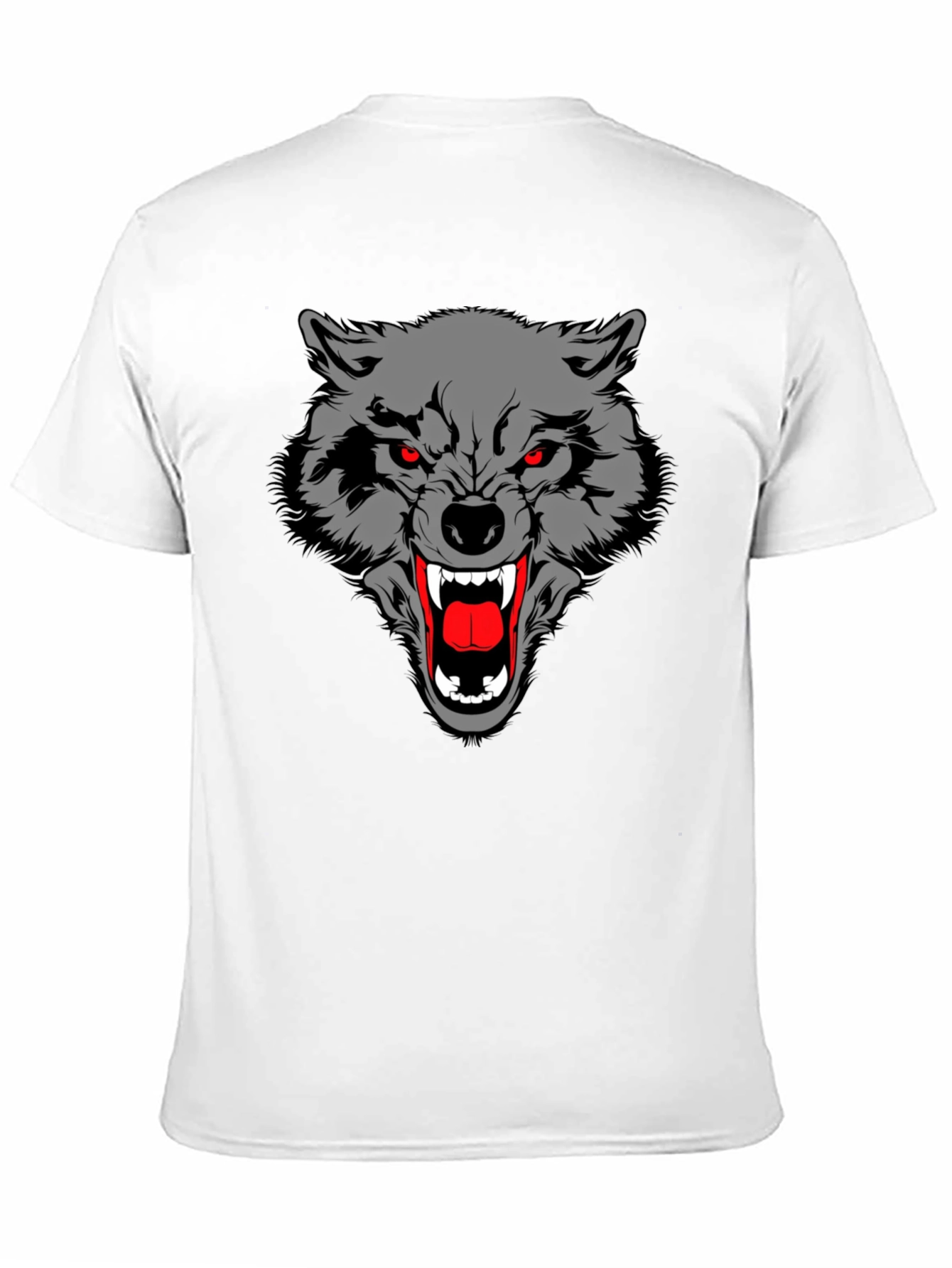 Black Black T-Shirt with Wolf Graphic view 11