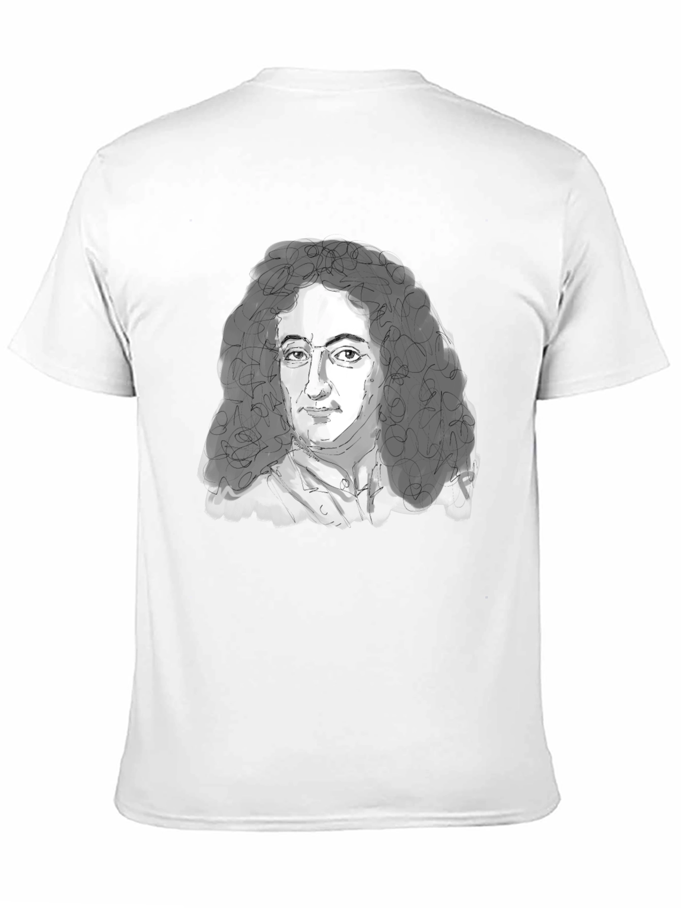 Black Leibniz Portrait T-Shirt - Black Graphic Tee view 11