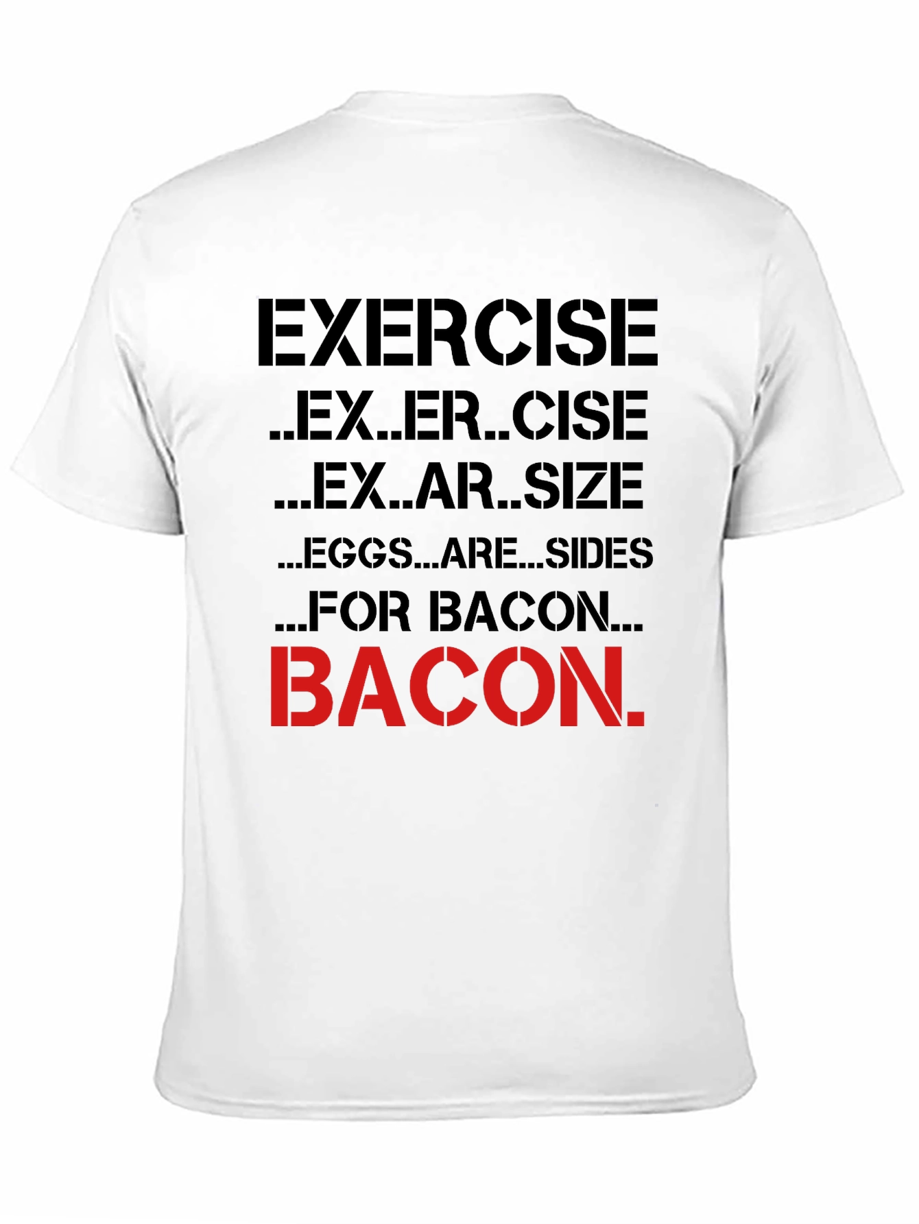 Black Funny Bacon Exercise T-Shirt view 11