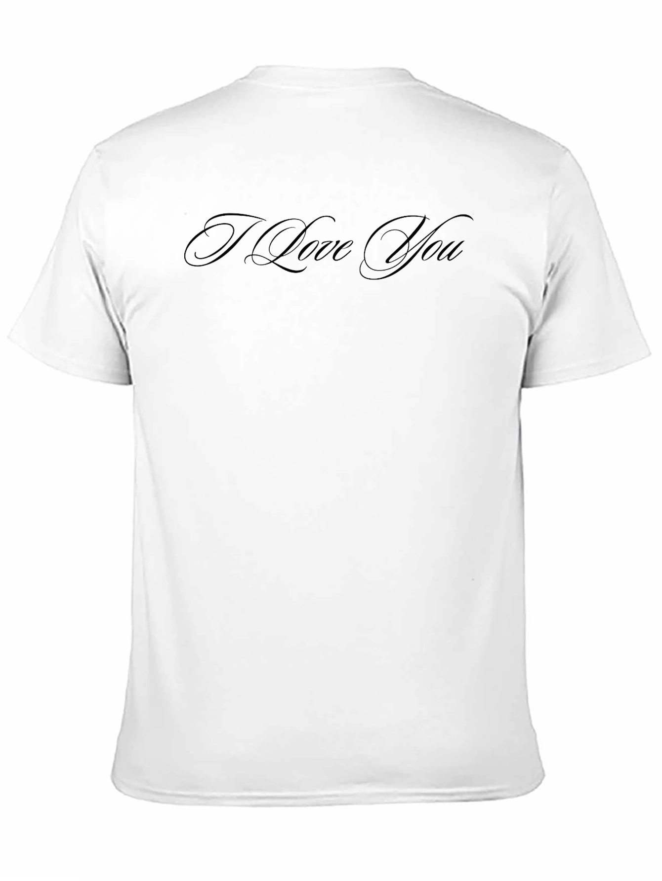 Black Elegant "I Love You" Black T-Shirt view 11