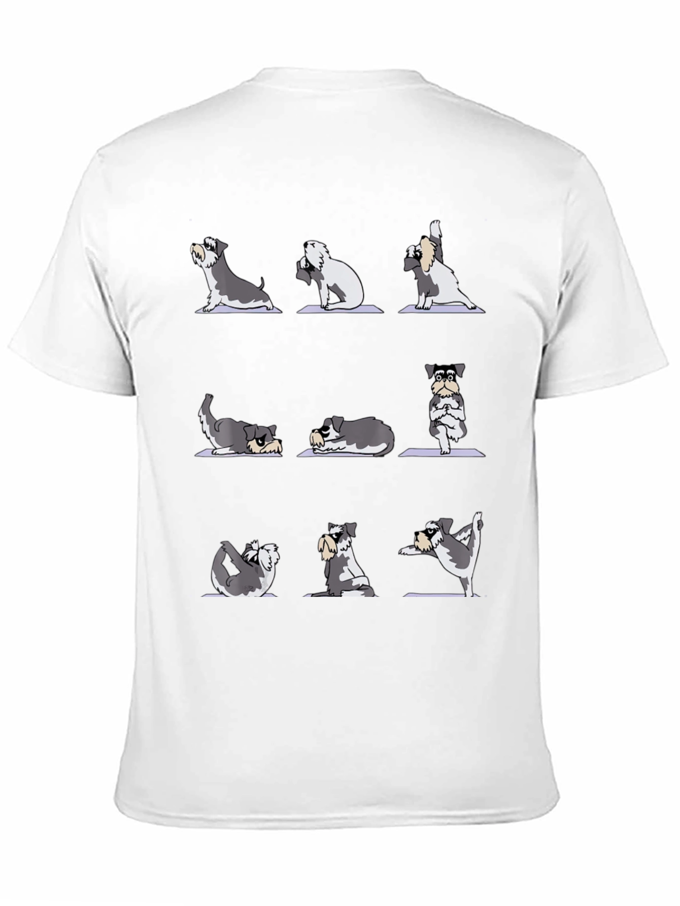 Black Yoga Dog T-Shirt - Zen Schnauzer Poses view 11