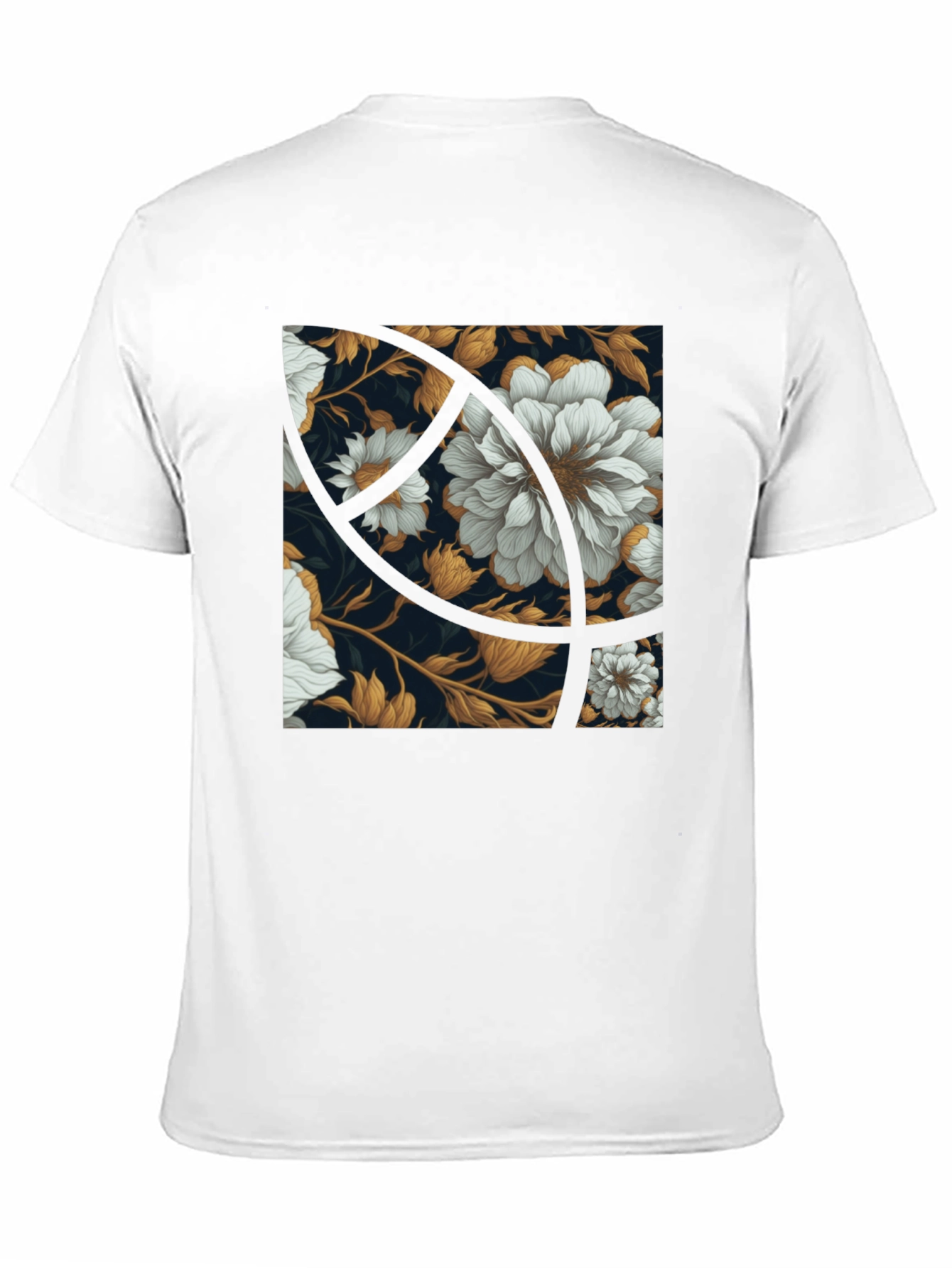 Black Floral Graphic Print Black Crew Neck Tee view 11