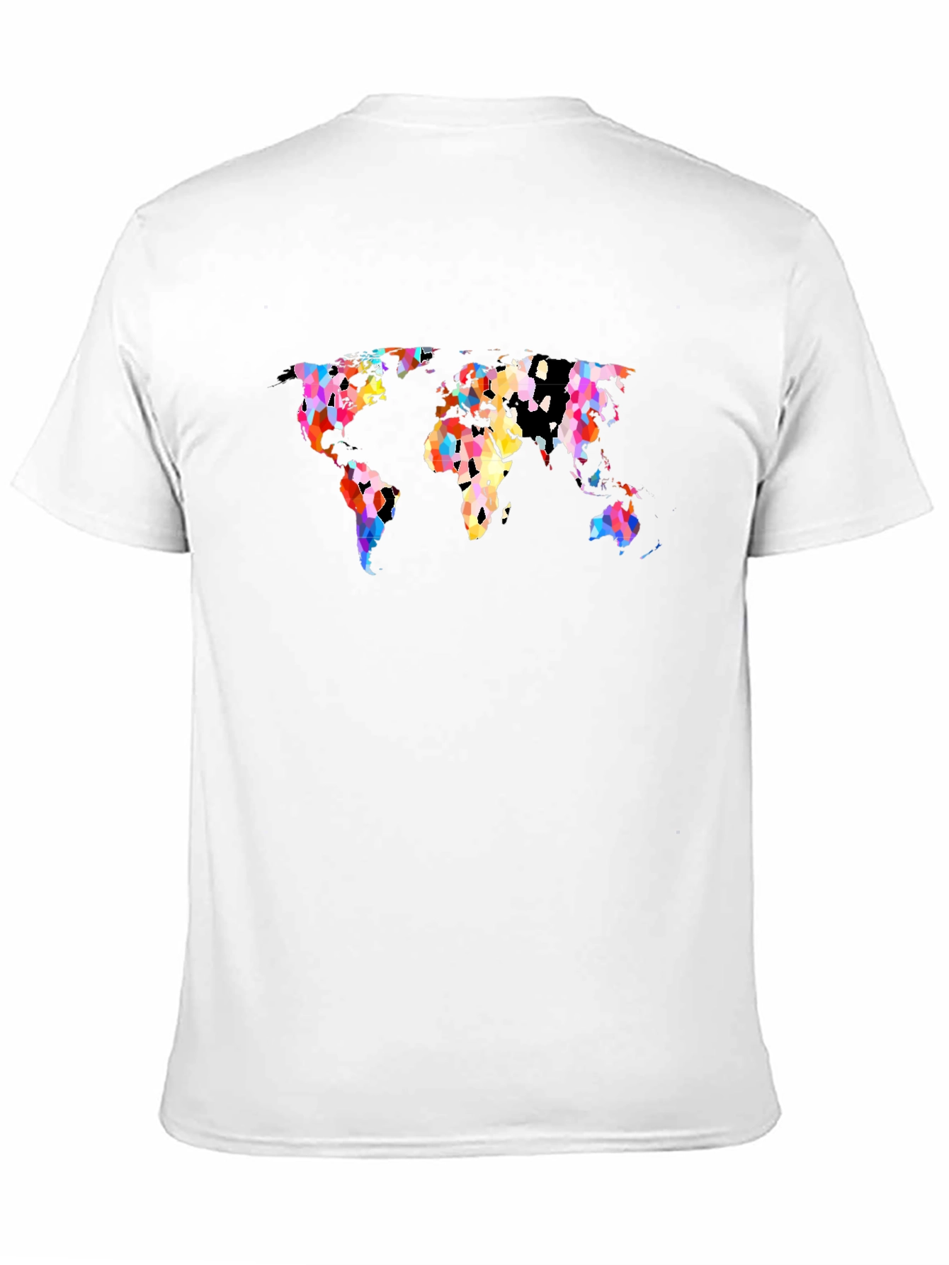 Black Colorful World Map Graphic T-Shirt - Black view 11