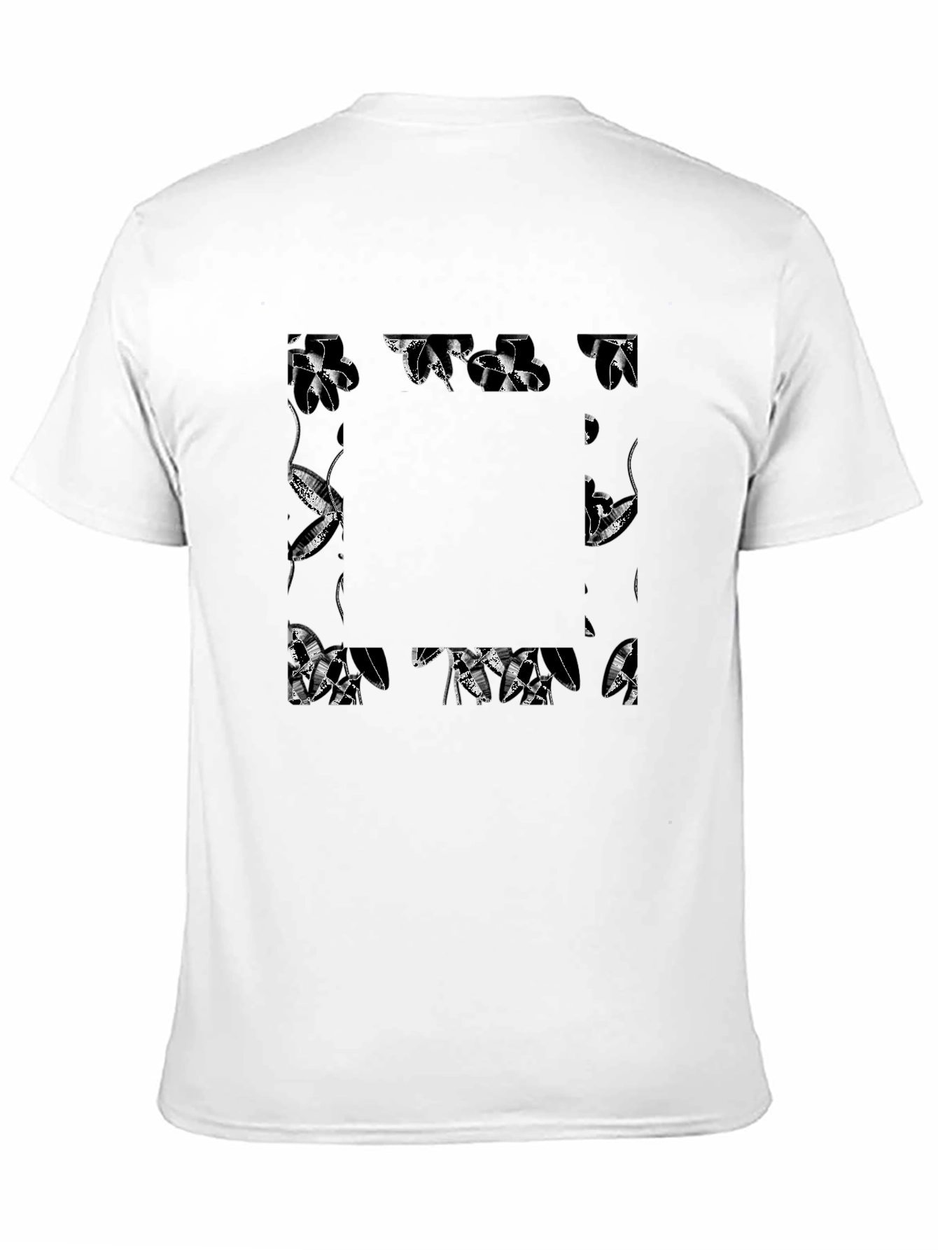 Black Abstract Geometric Print Black T-Shirt view 11