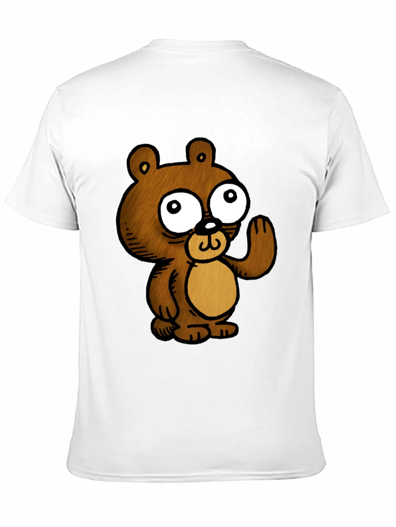 Black Cartoon Bear Graphic Black T-Shirt view 11