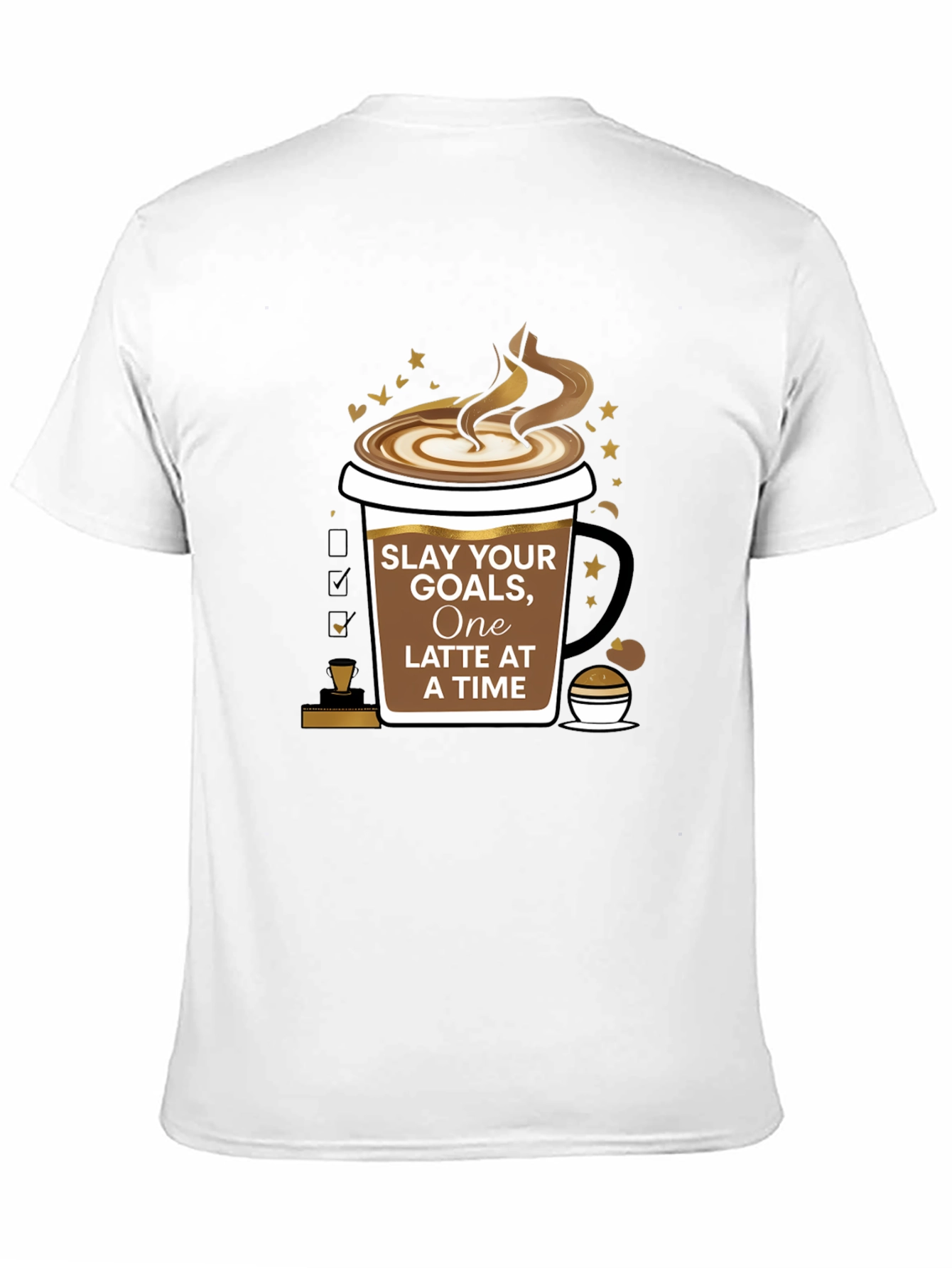 Black Slay Your Goals Coffee T-Shirt - One Latte at a Time view 11