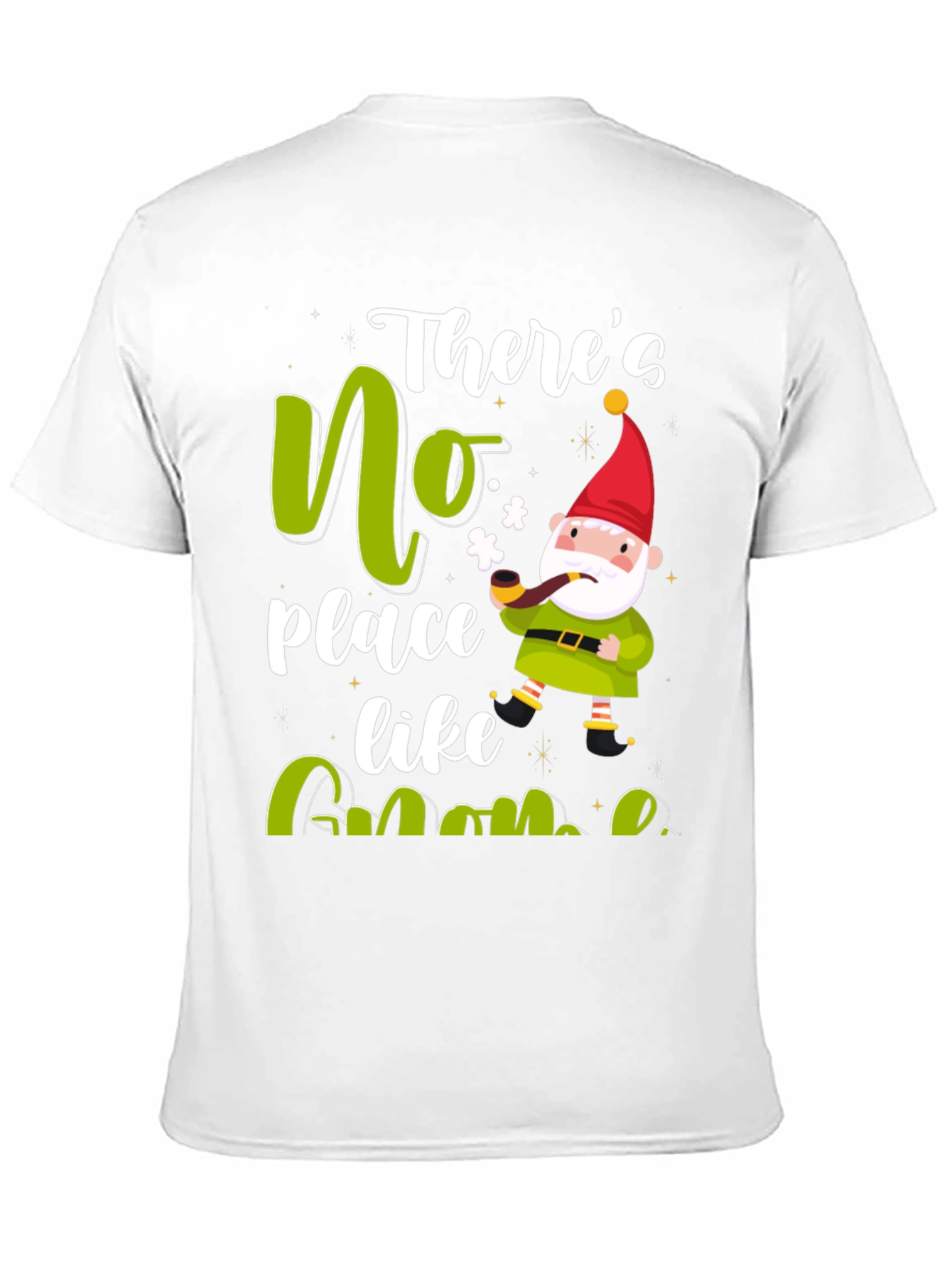 Black There's No Place Like Gnome Black T-Shirt view 11