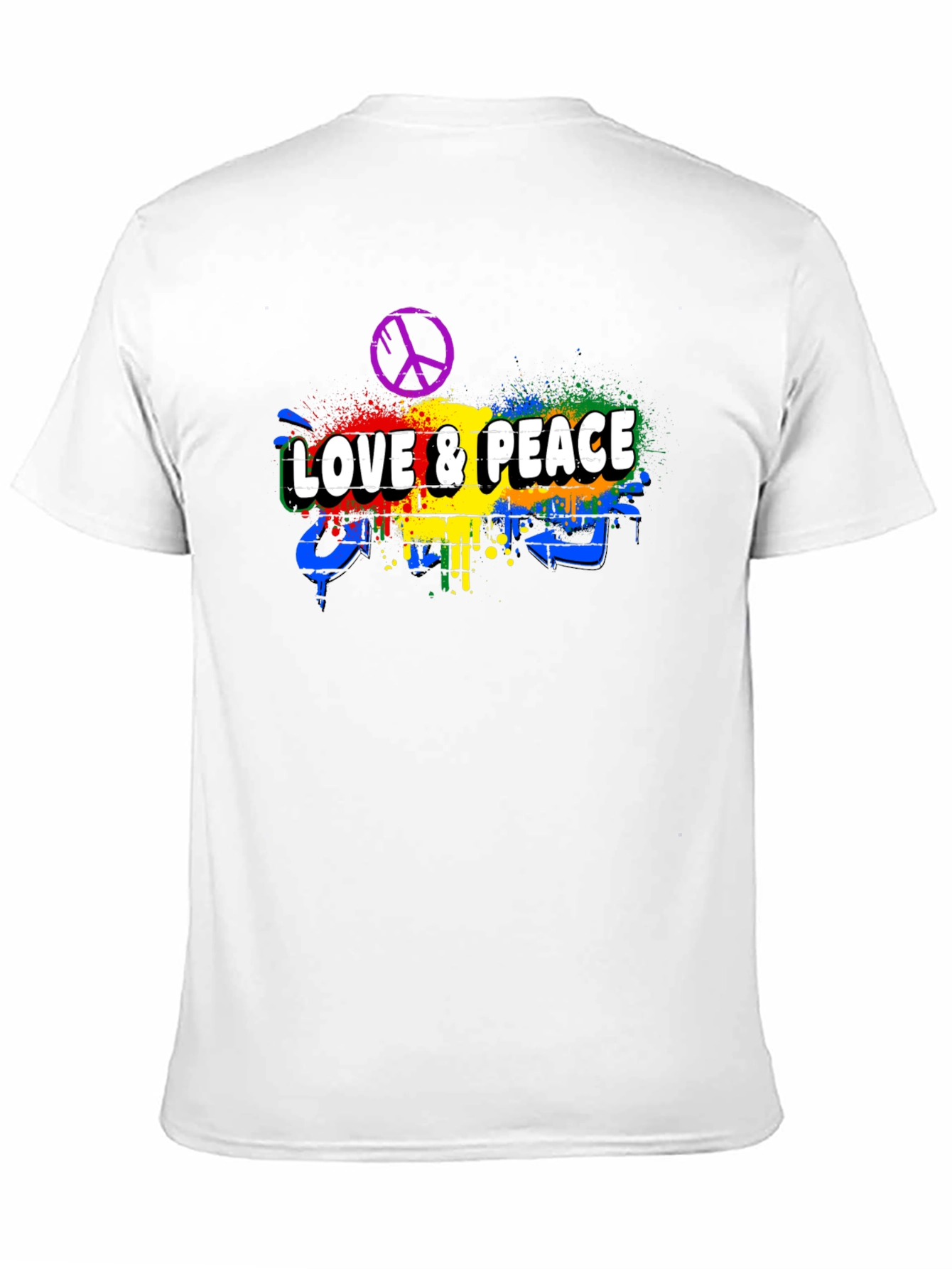Black Love & Peace Graphic Tee - Men's Black T-Shirt view 11