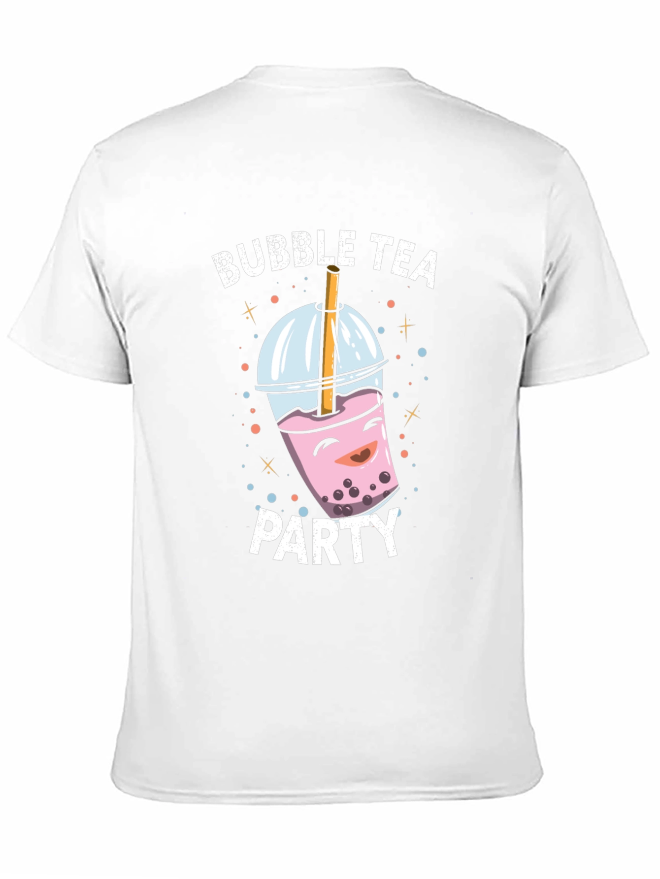 Black Bubble Tea Party Graphic Tee - Black Cotton T-Shirt view 11