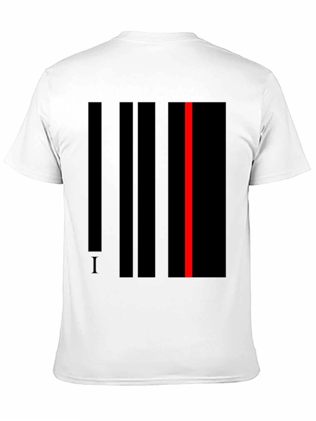 Black Striking Abstract Line Art T-Shirt - Black view 11