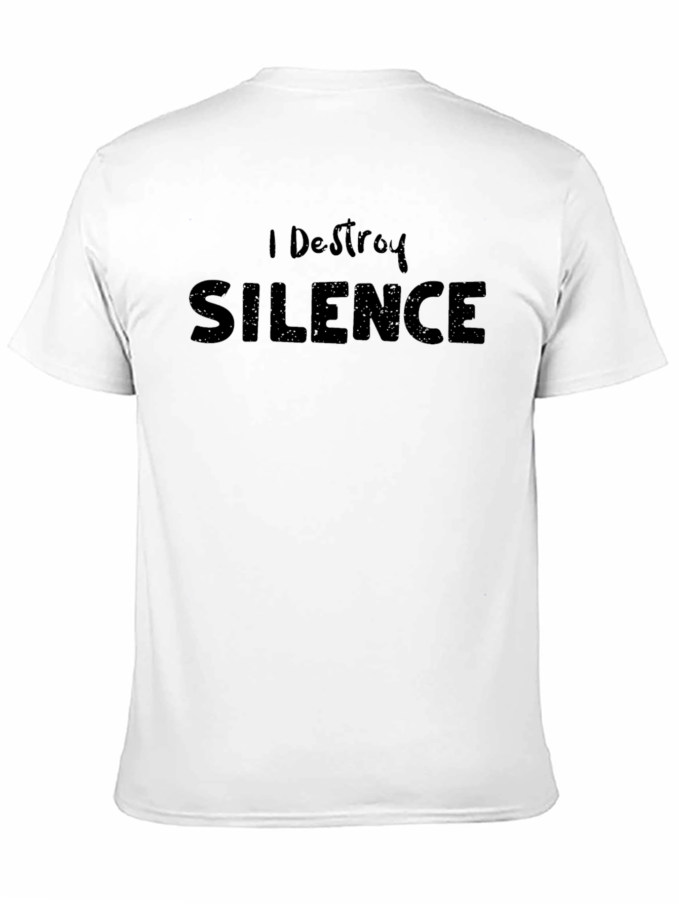 Black I Destroy Silence Black Graphic T-Shirt view 11