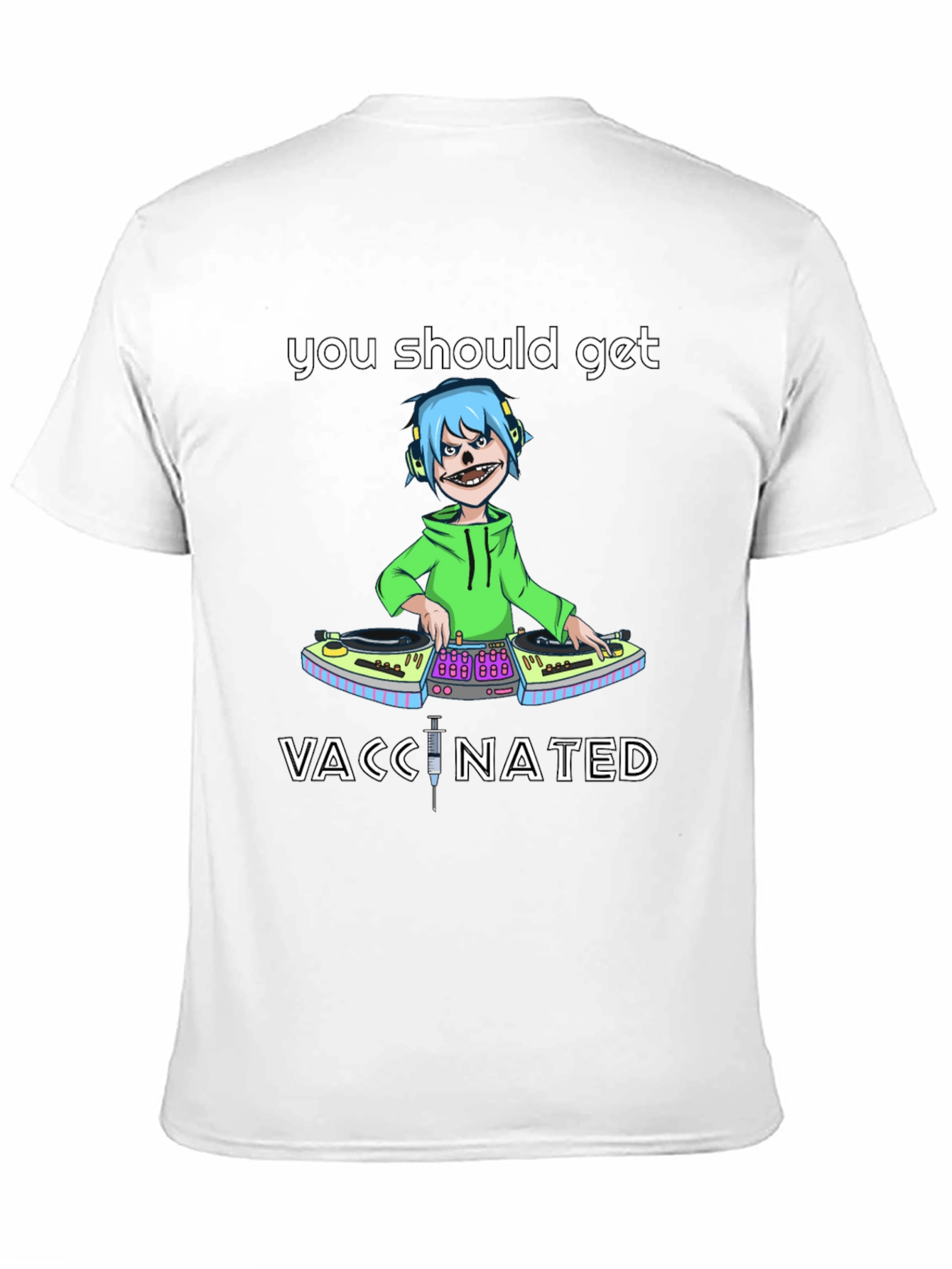 Black Vaccinated DJ Graphic Tee - Stylish & Comfy view 11