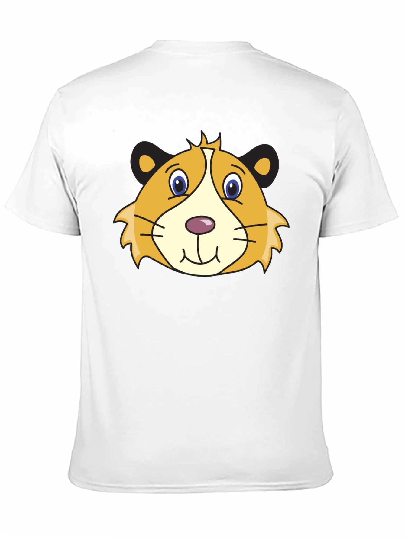 Black Cartoon Guinea Pig Graphic Tee - Black Cotton T-Shirt view 11