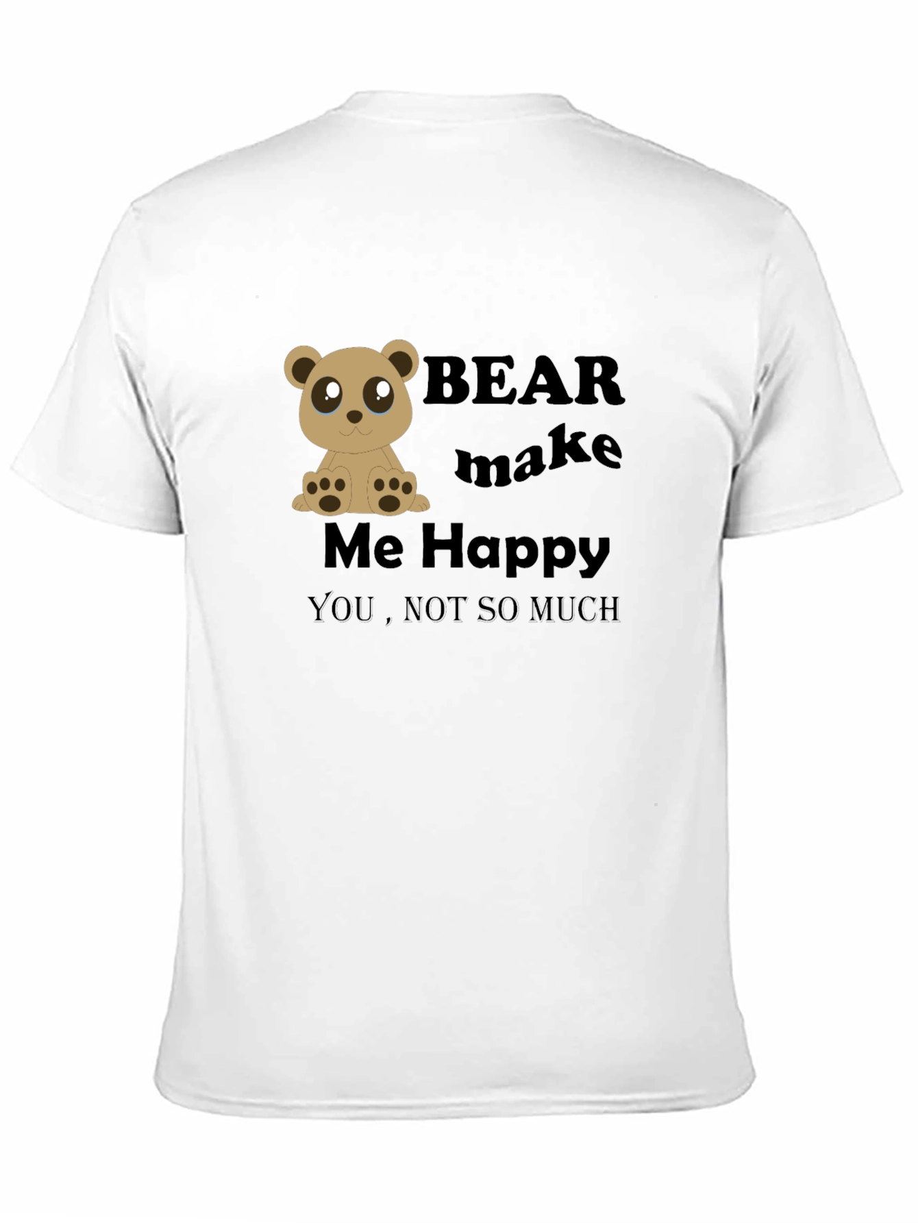 Black Bear Make Me Happy Black Graphic Tee view 11