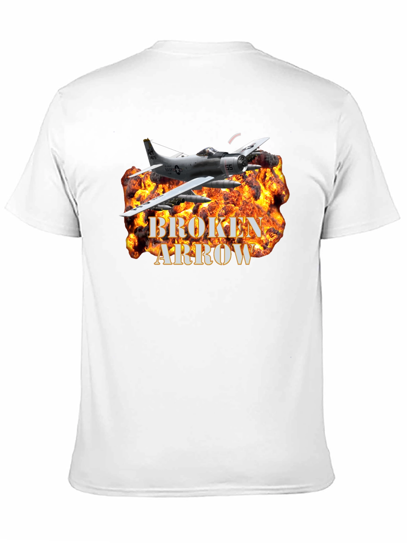 Black Broken Arrow Fire Plane T-Shirt view 11