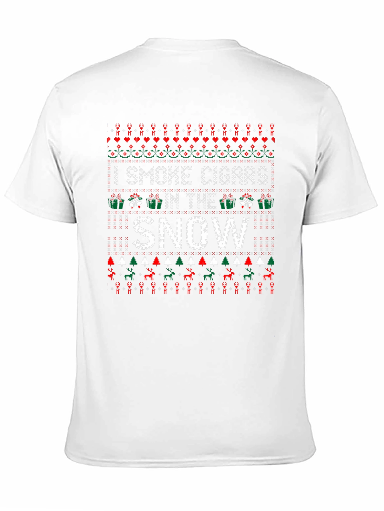 Black Funny Ugly Christmas Cigar Smoker T-Shirt view 11