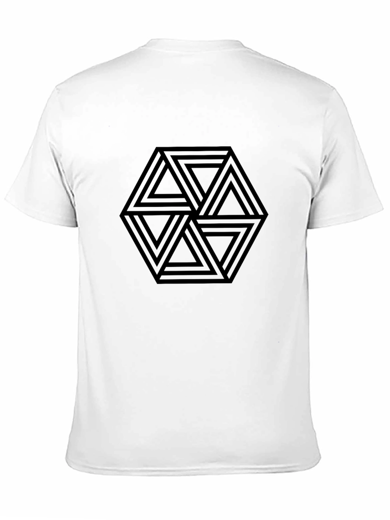 Black Geometric Illusion Graphic Tee - Black view 11