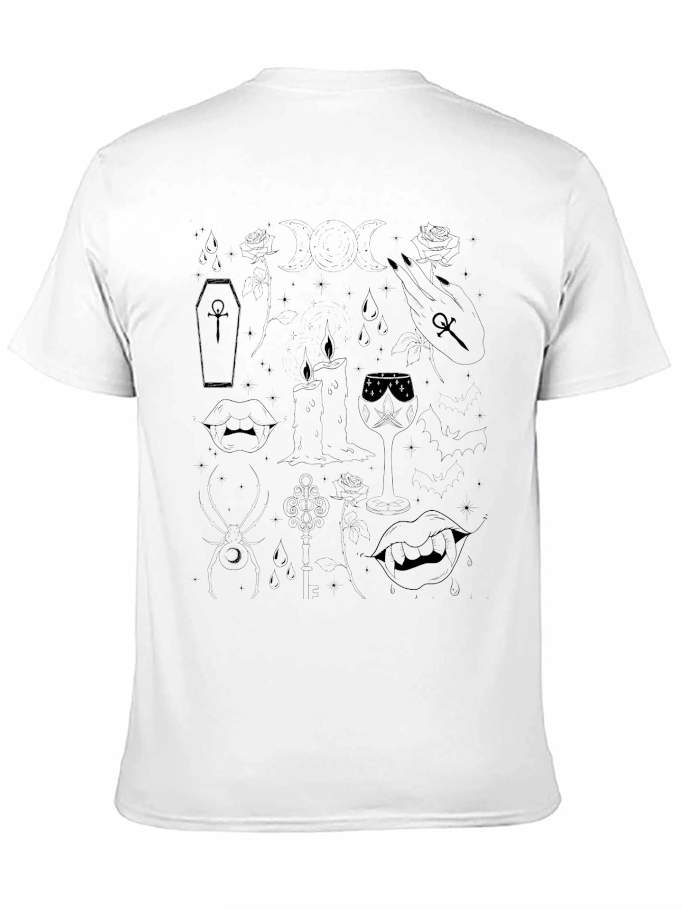 Black Vampire Aesthetic Graphic Tee - Black view 11