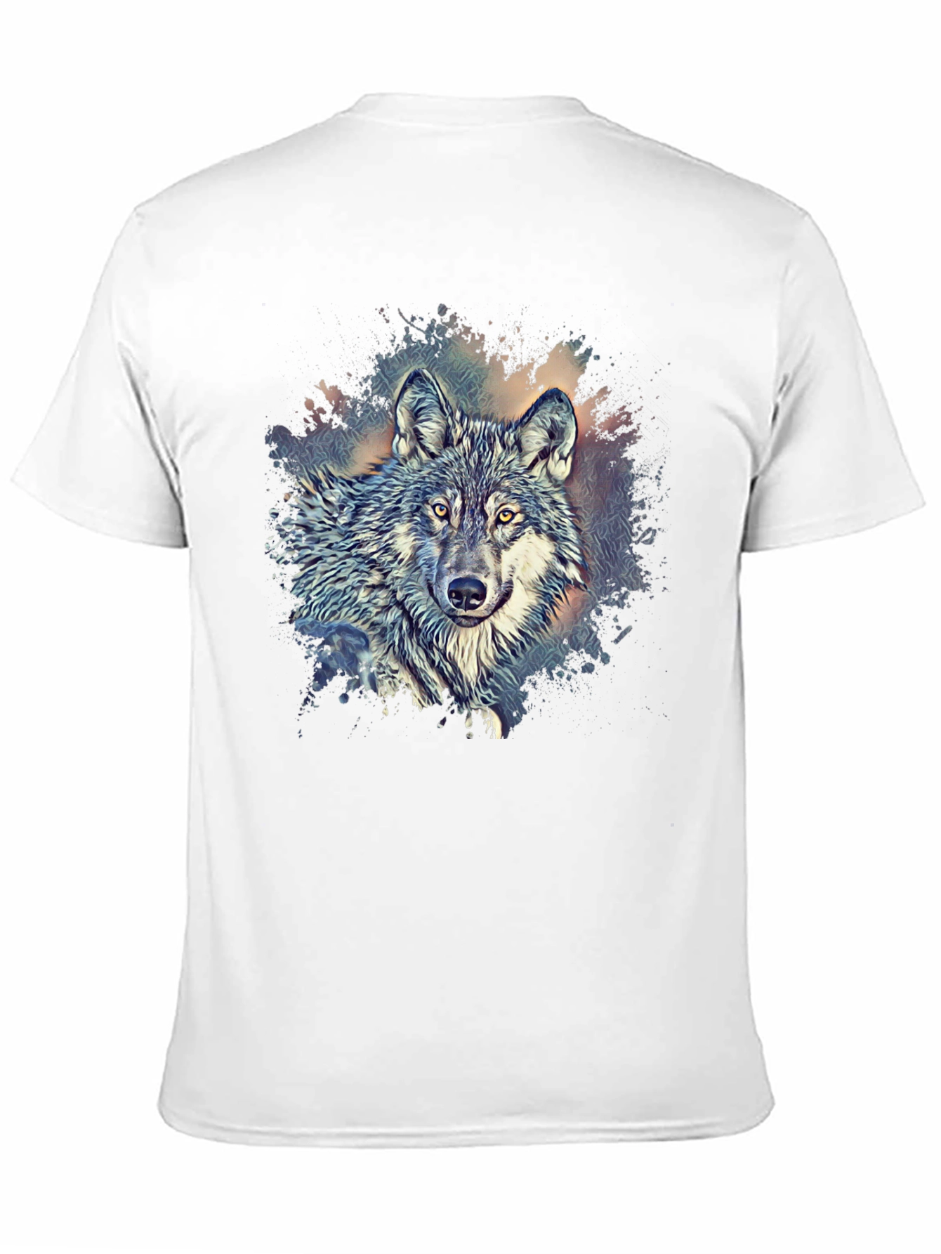 Black Wolf Graphic Print Crew Neck T-Shirt - Black view 11