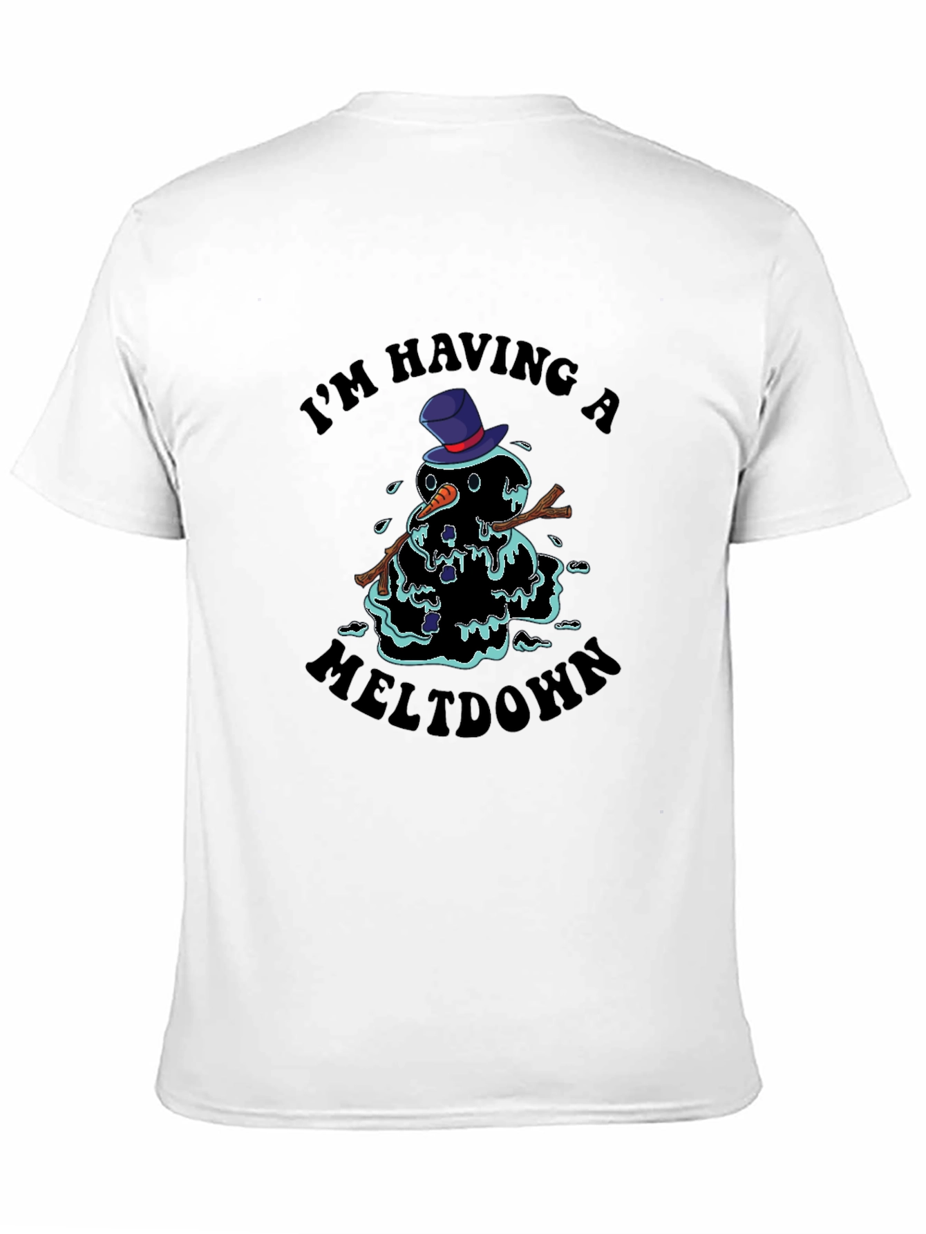 Black Meltdown Snowman Graphic Tee - I'm Having A Meltdown T-Shirt view 11