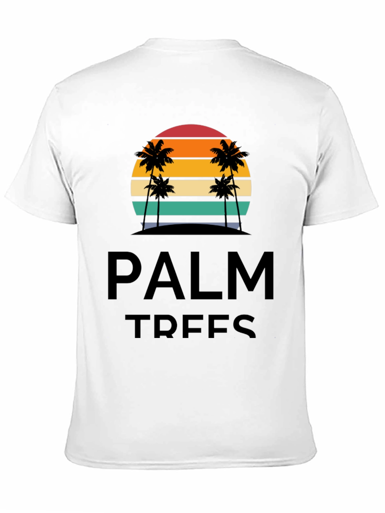 Black Palm Trees Graphic T-Shirt - Retro Sunset Design view 11