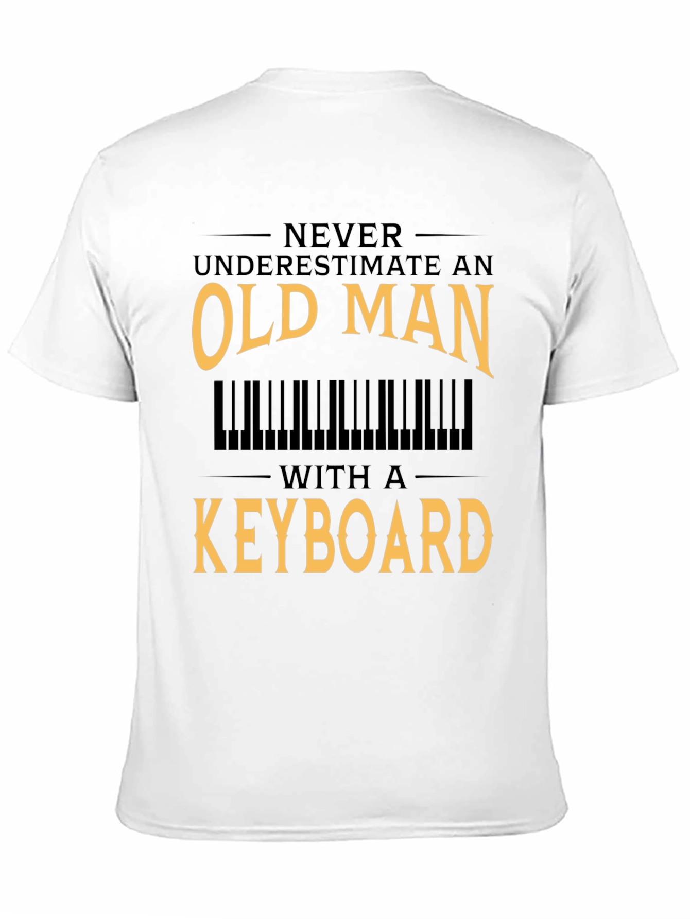 Black Old Man Keyboard T-Shirt - Musician Gift view 11
