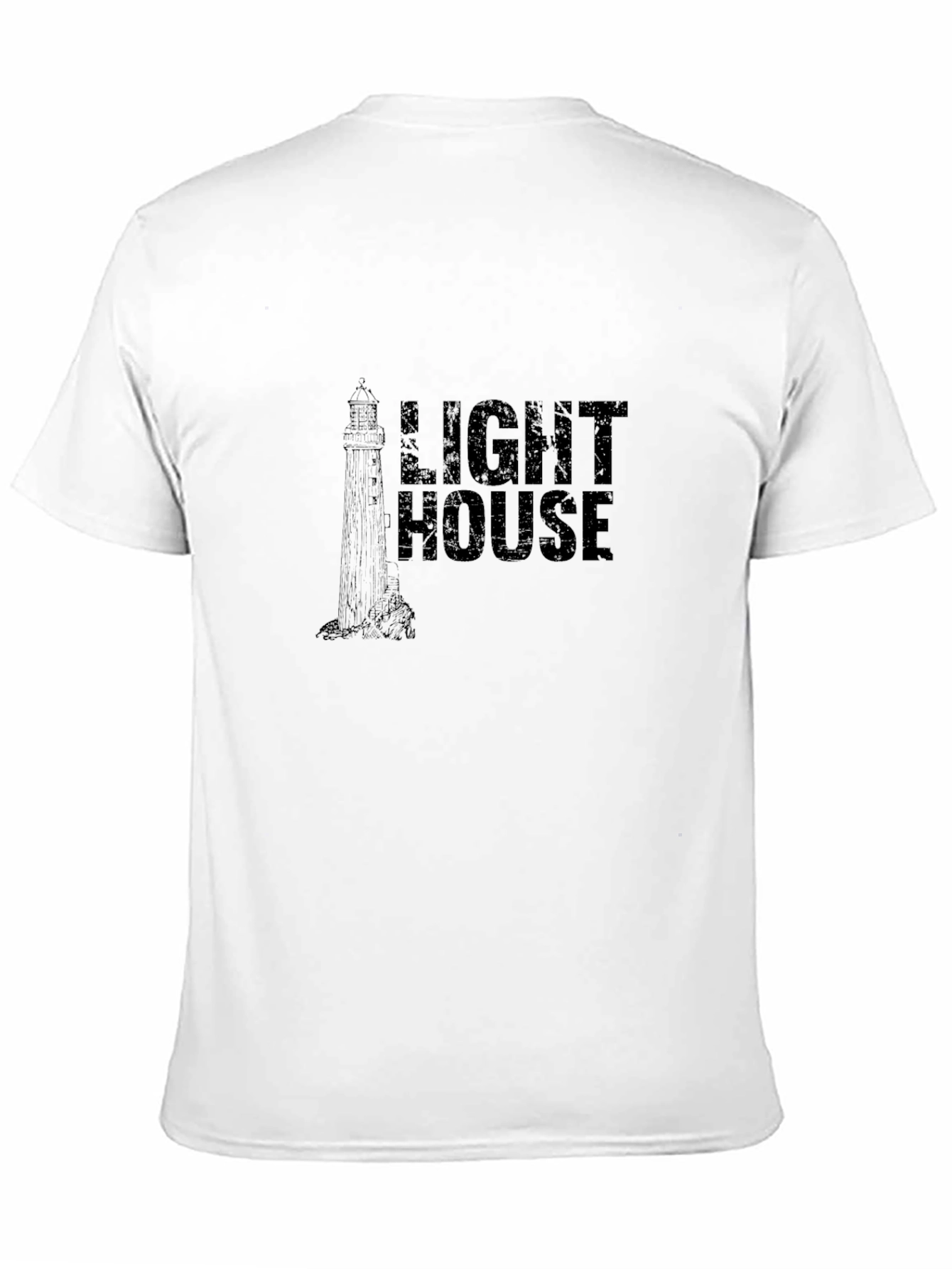 Black Lighthouse Graphic Print Black T-Shirt view 11