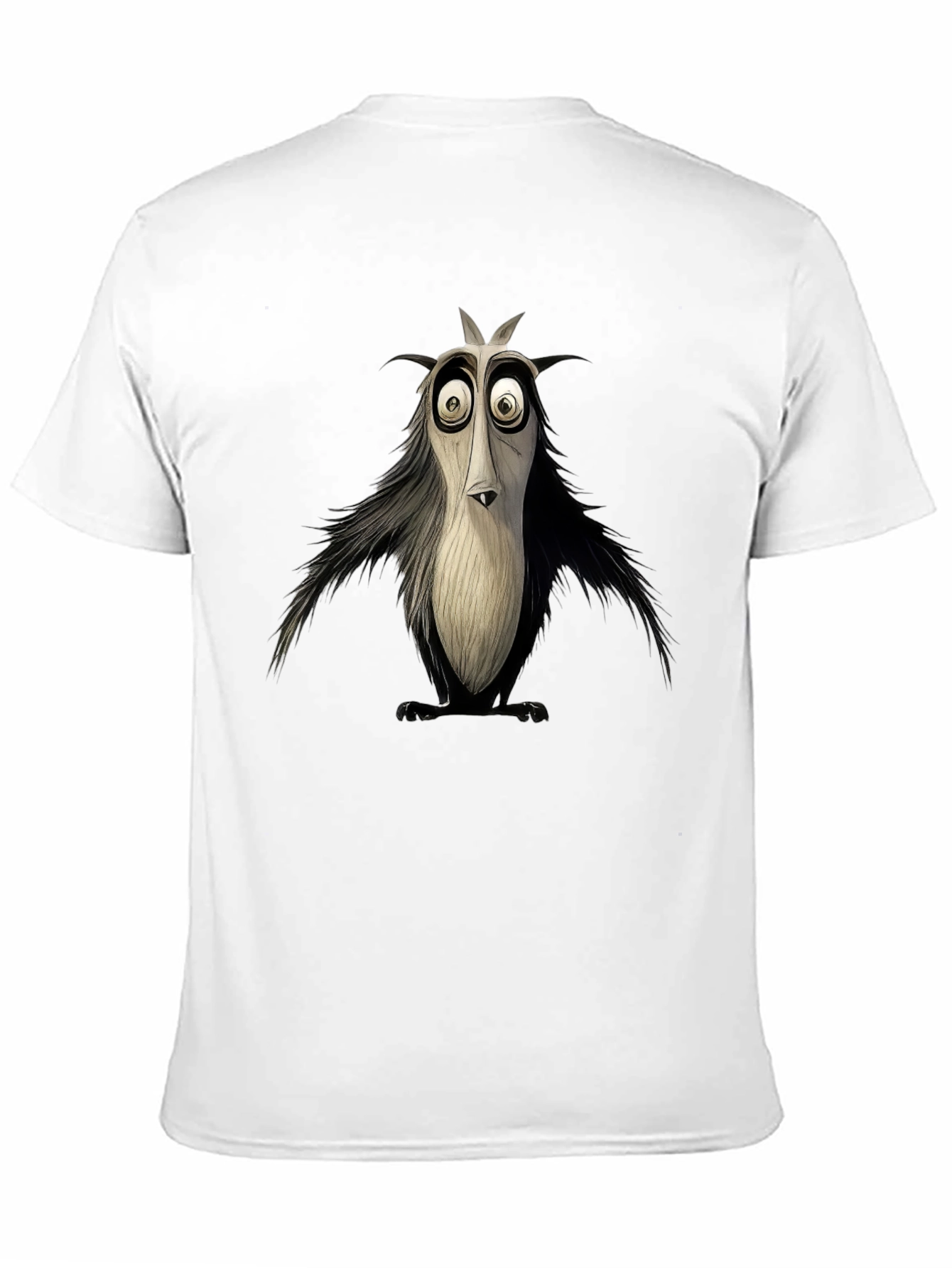 Black Cartoon Bird Graphic Tee - Black, Unique Design view 11