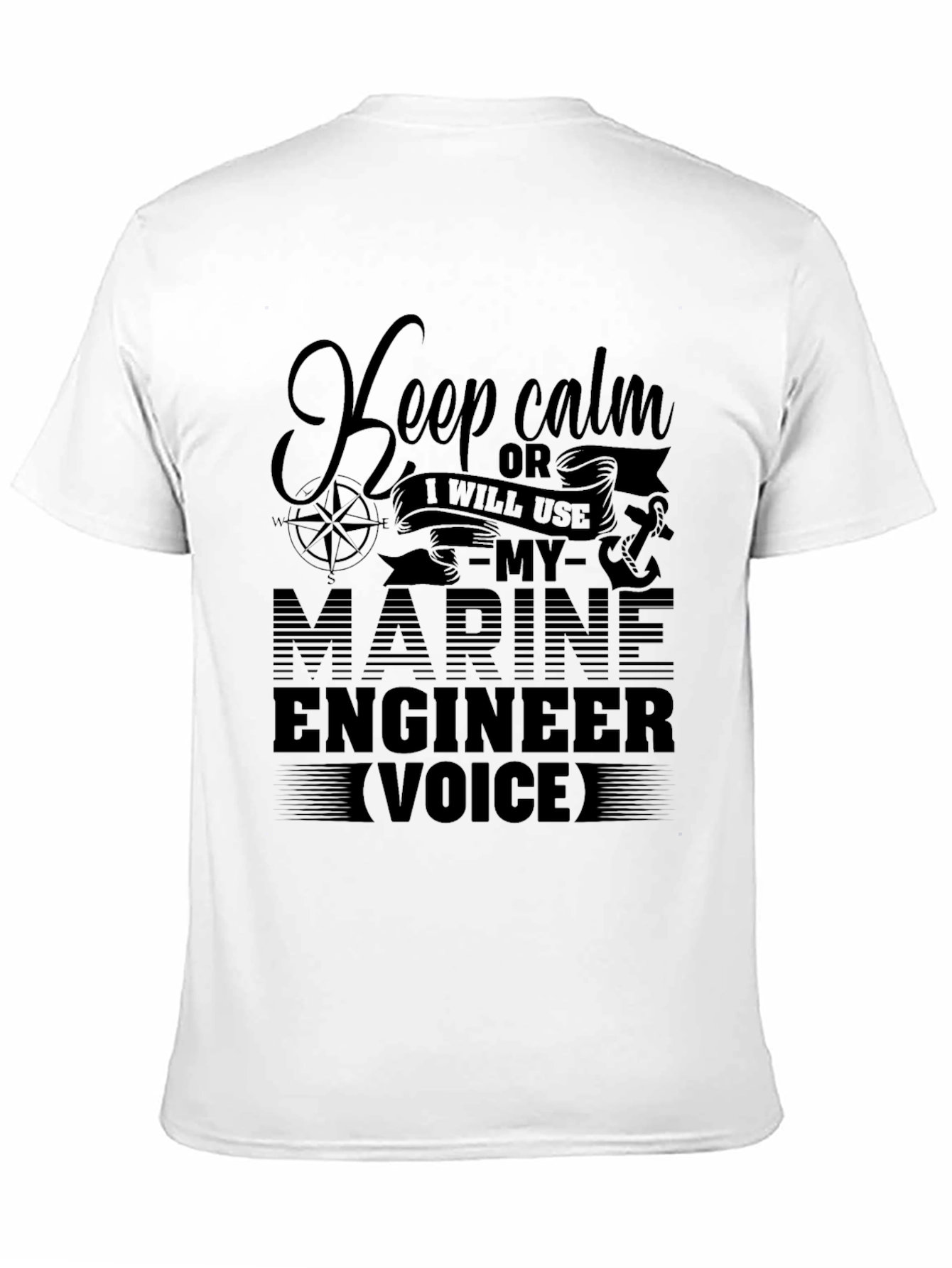 Black Keep Calm Marine Engineer T-Shirt view 11